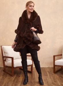 Faux Fur Poncho sold by Laura