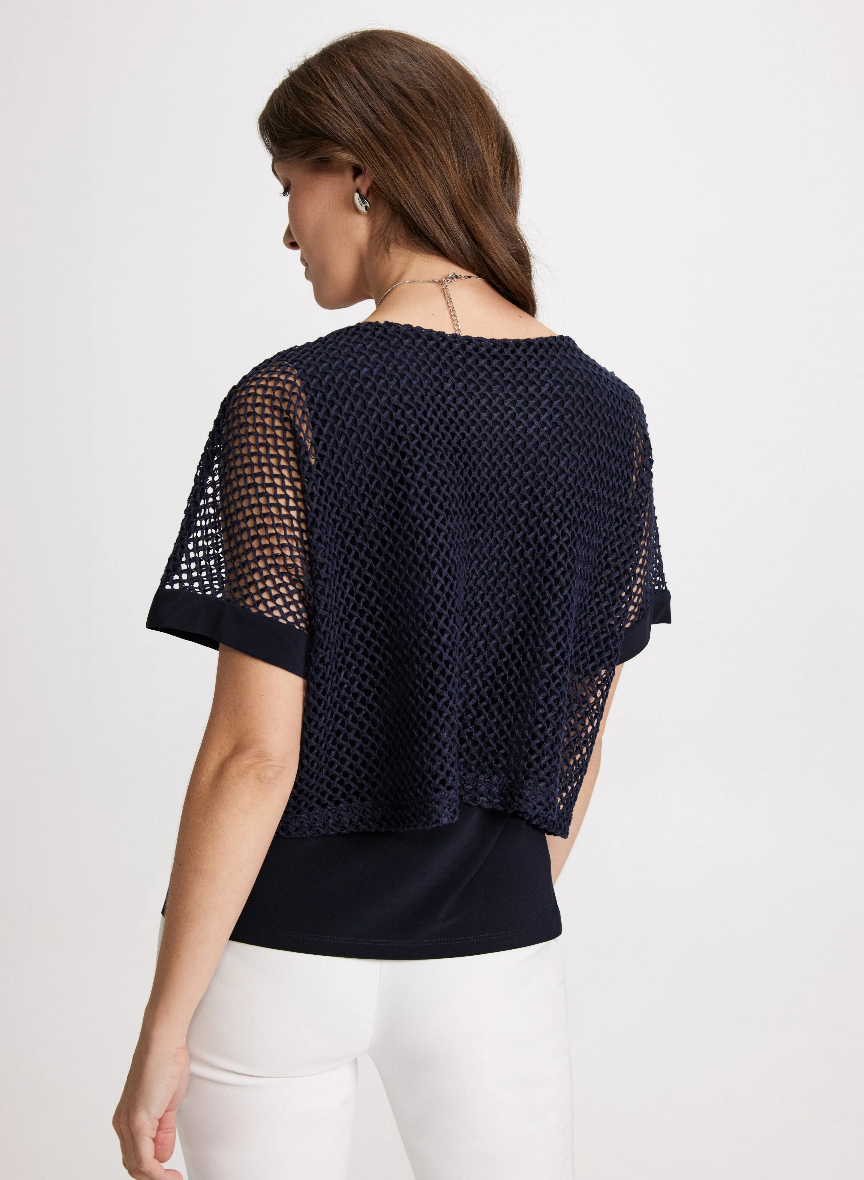 Short Sleeve Crochet Top sold by Laura product image thumbnail 4