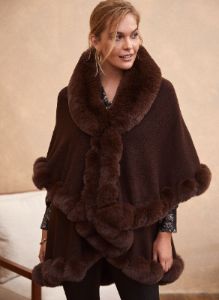 Faux Fur Poncho sold by Laura