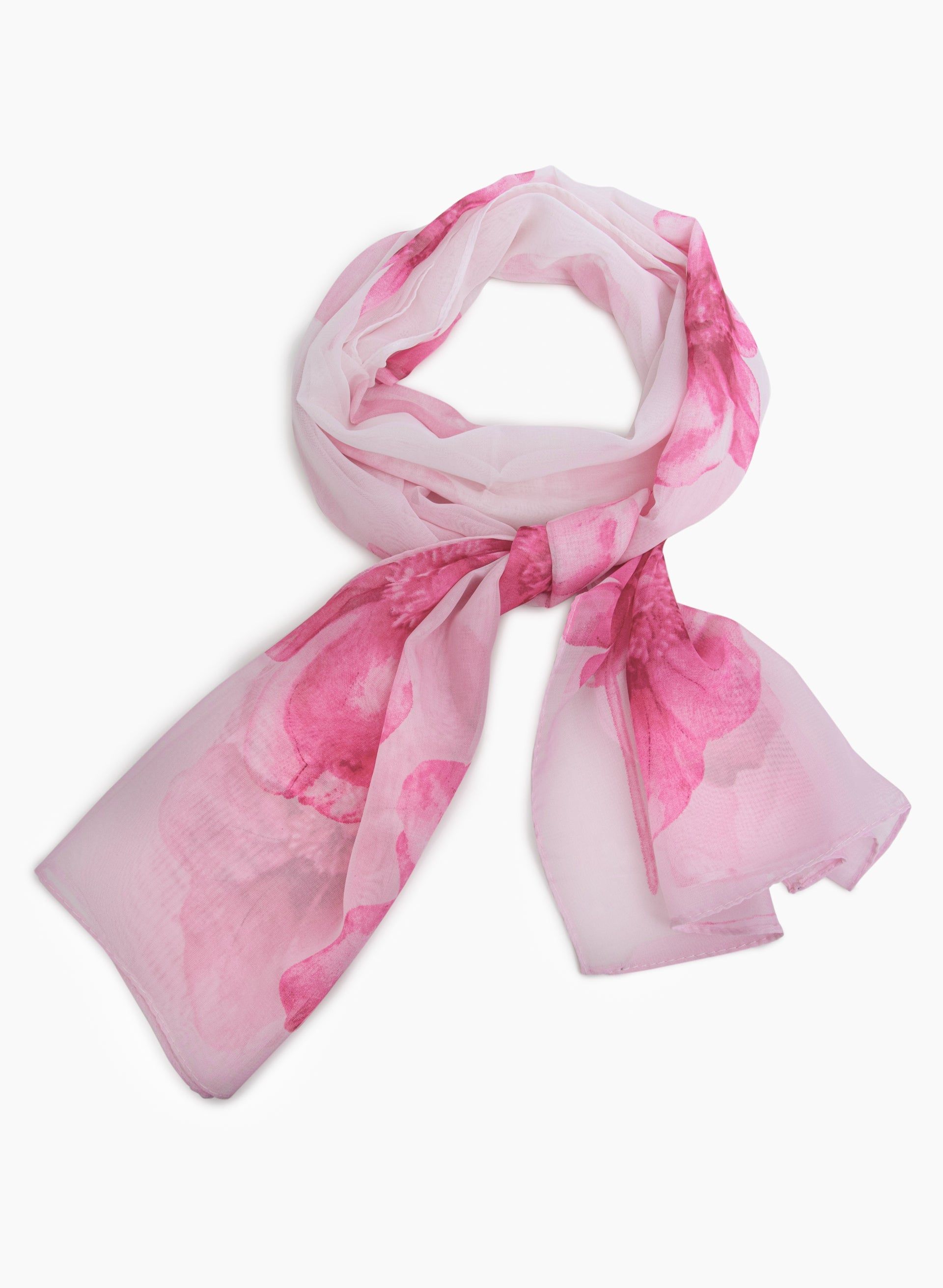 Floral Motif Gradient Chiffon Scarf sold by Laura