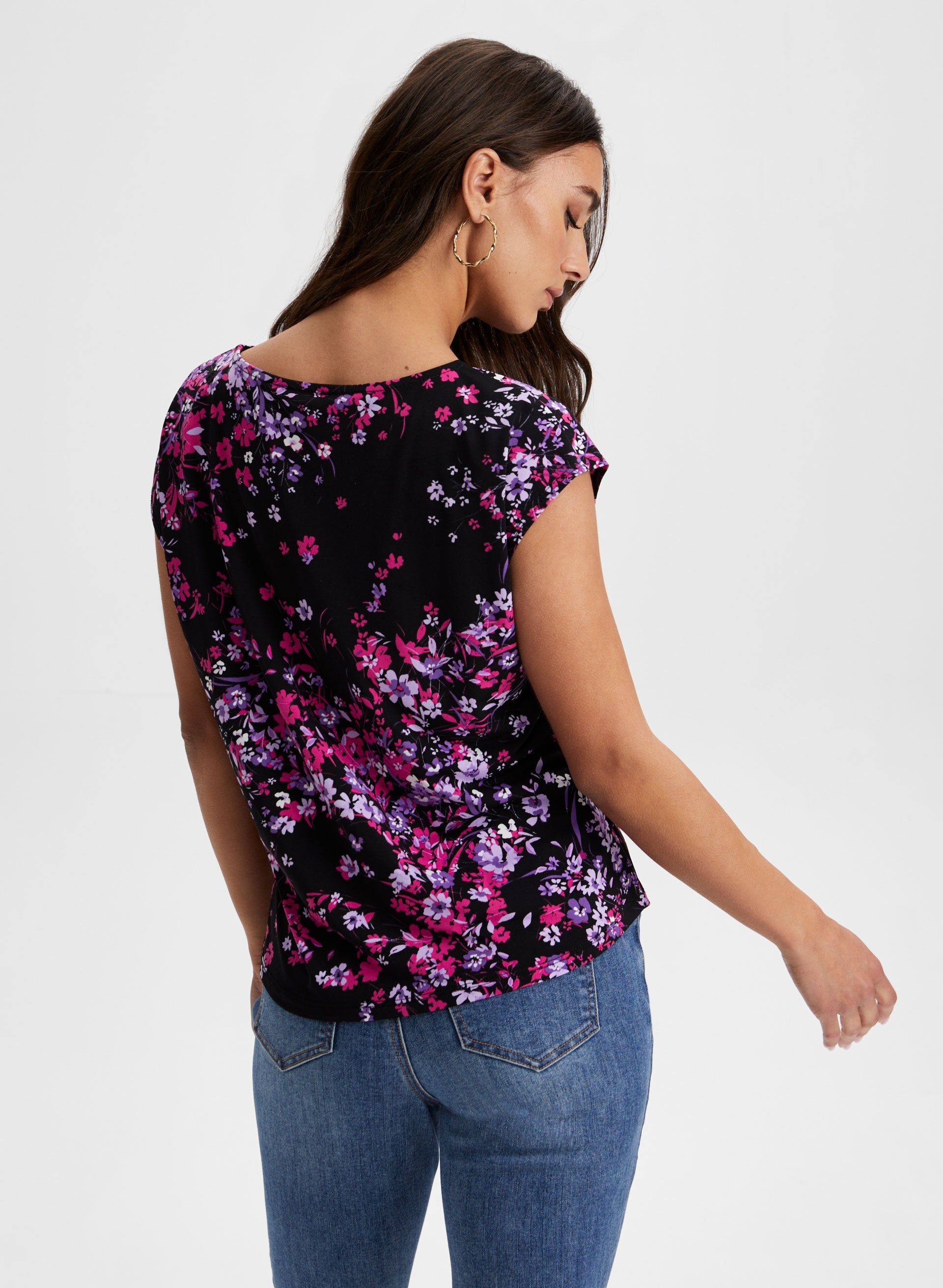 Floral Print Cap Sleeve Top sold by Laura product image thumbnail 4