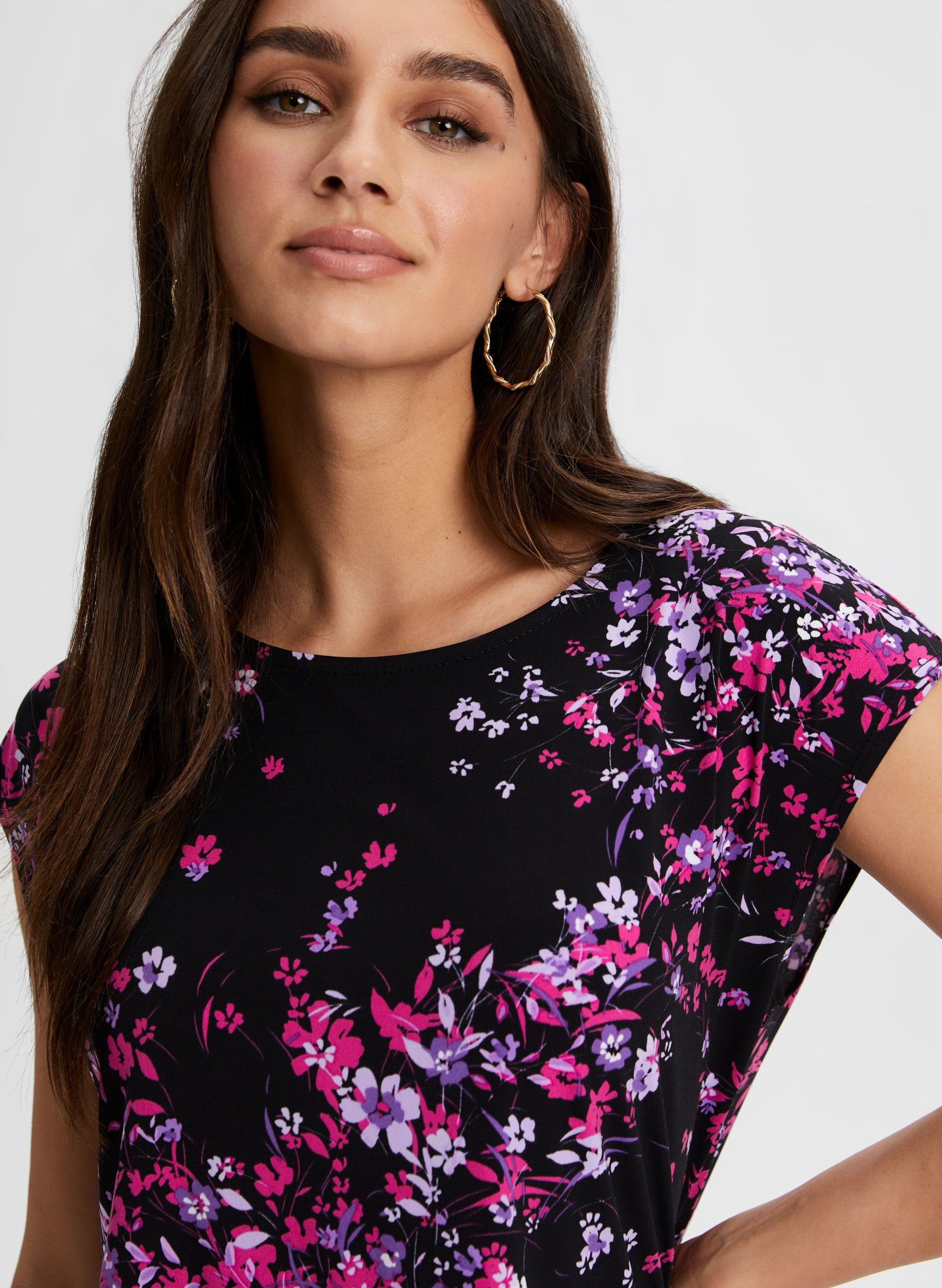 Floral Print Cap Sleeve Top sold by Laura product image thumbnail 5
