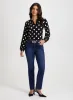 Dot Motif Split-Neck Top sold by Laura