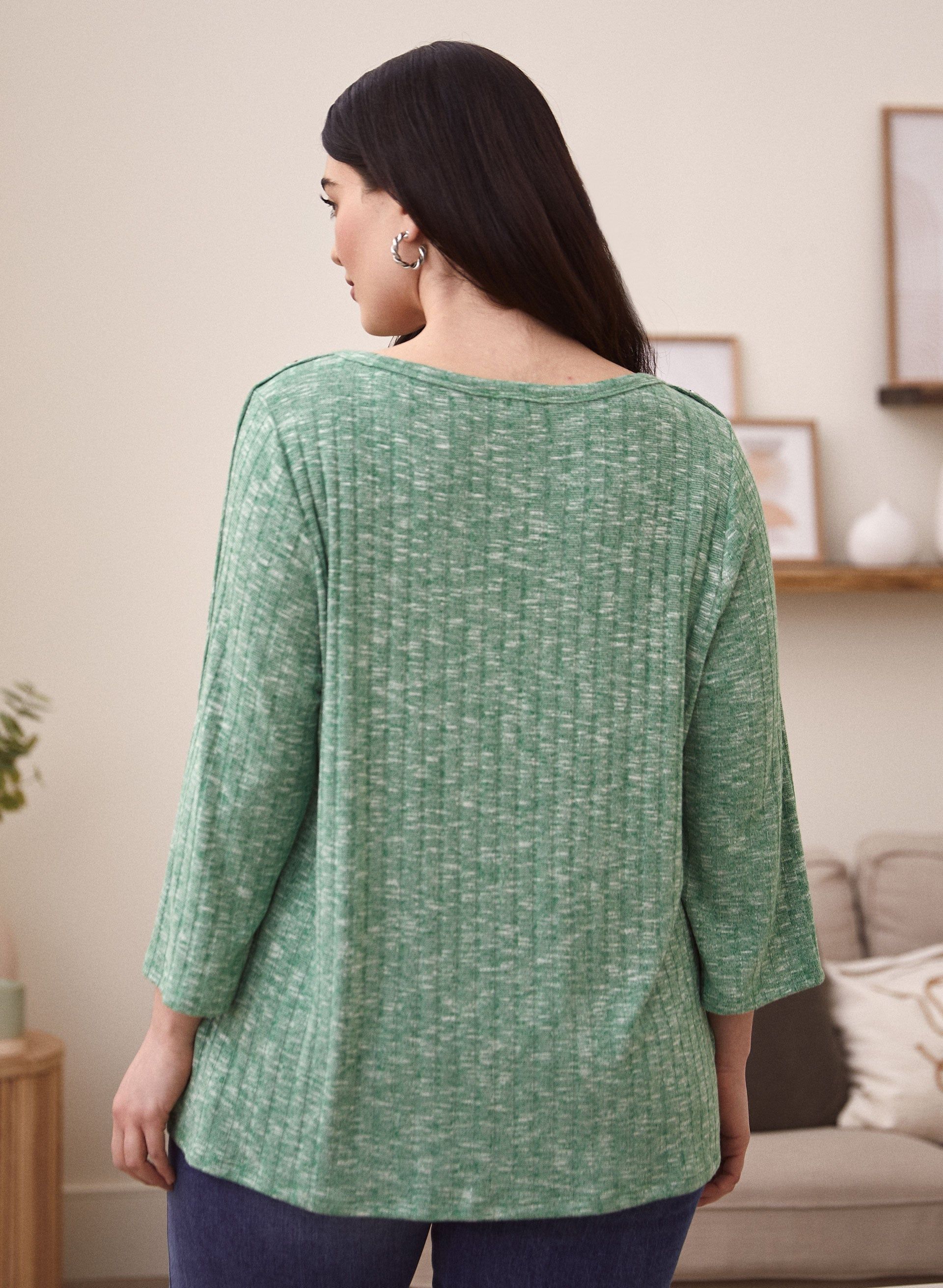 Button Detail Rib Knit Top sold by Laura product image thumbnail 2