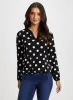 Dot Motif Split-Neck Top sold by Laura