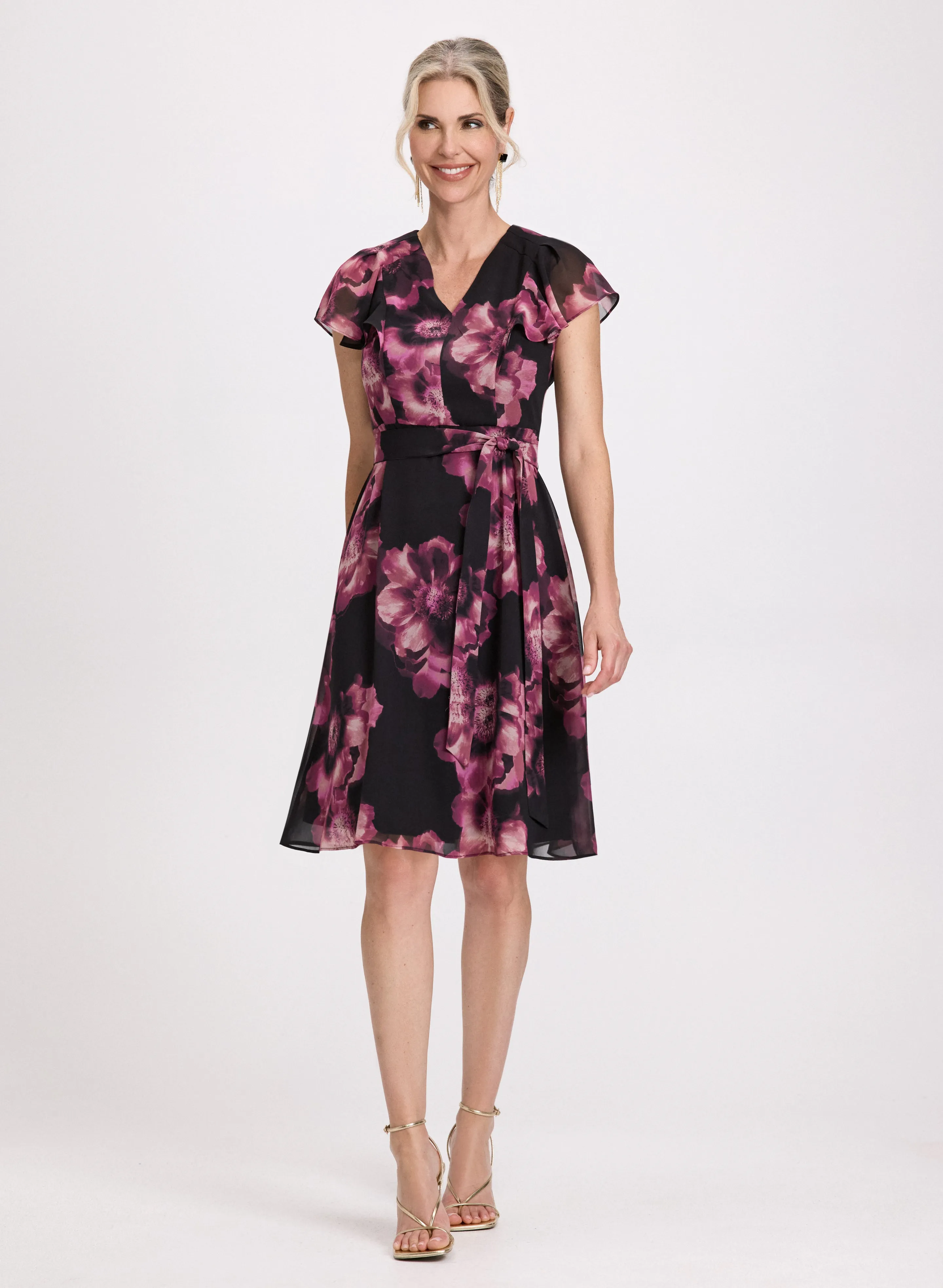 Floral Print Midi Chiffon Dress sold by Laura