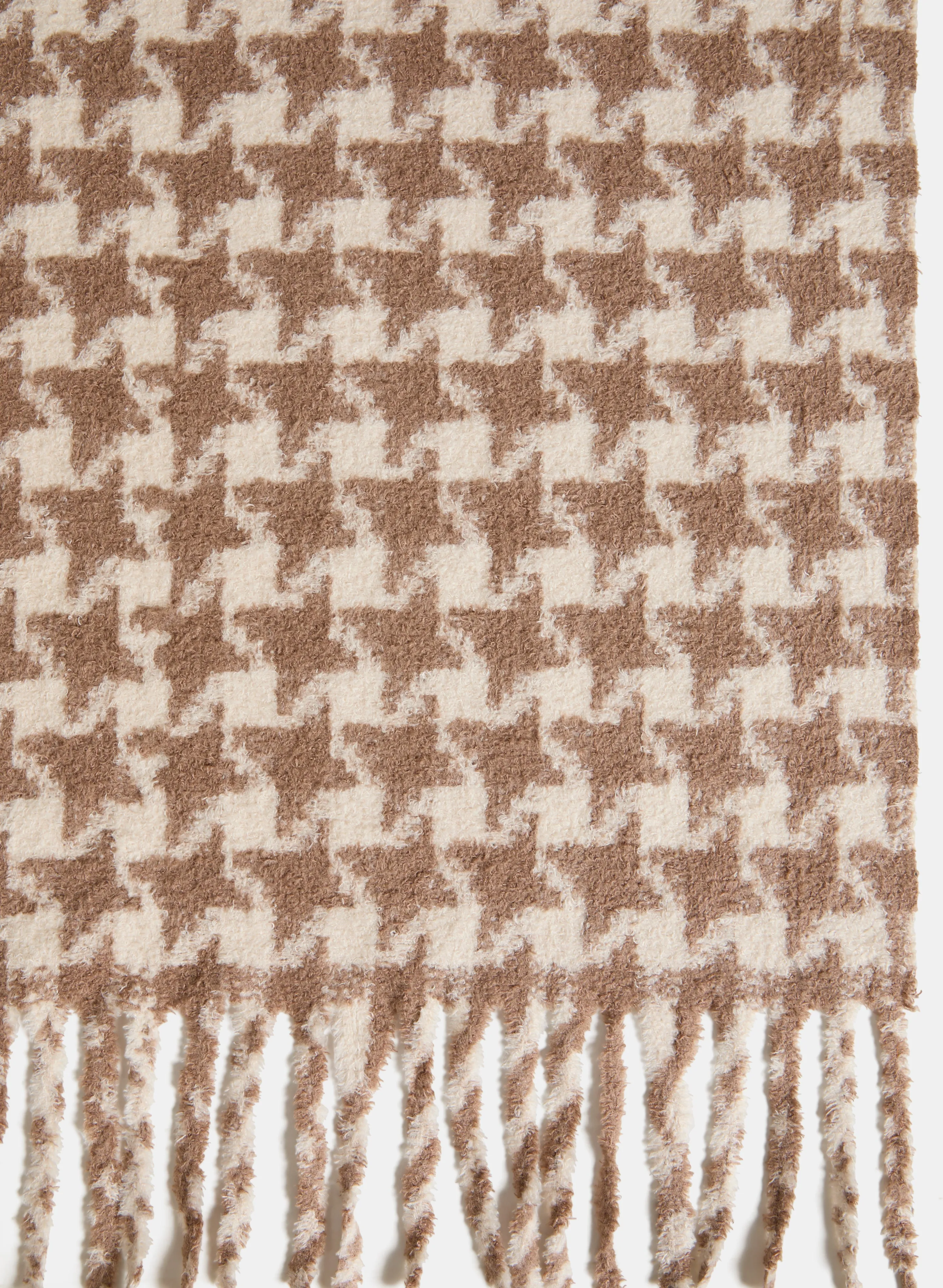 Houndstooth Print Fringe Detail Scarf sold by Laura product image thumbnail 3