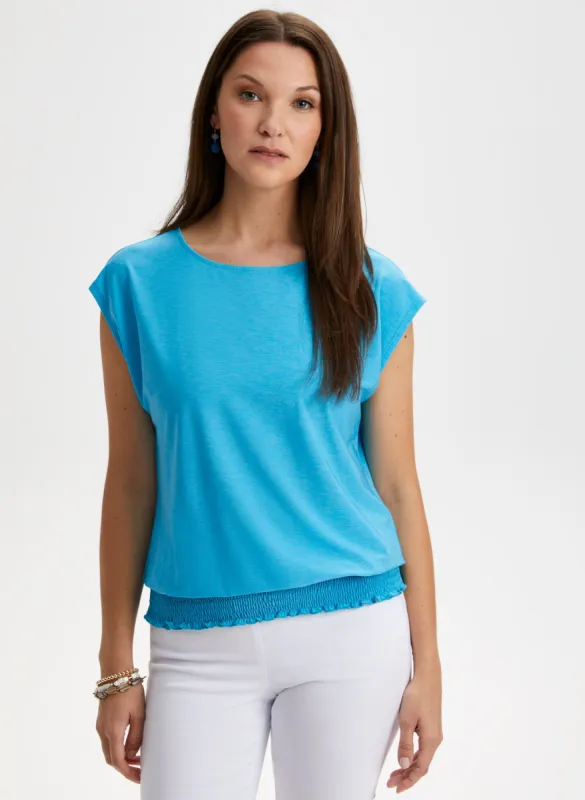 Drop Shoulder Blouson Top sold by Laura