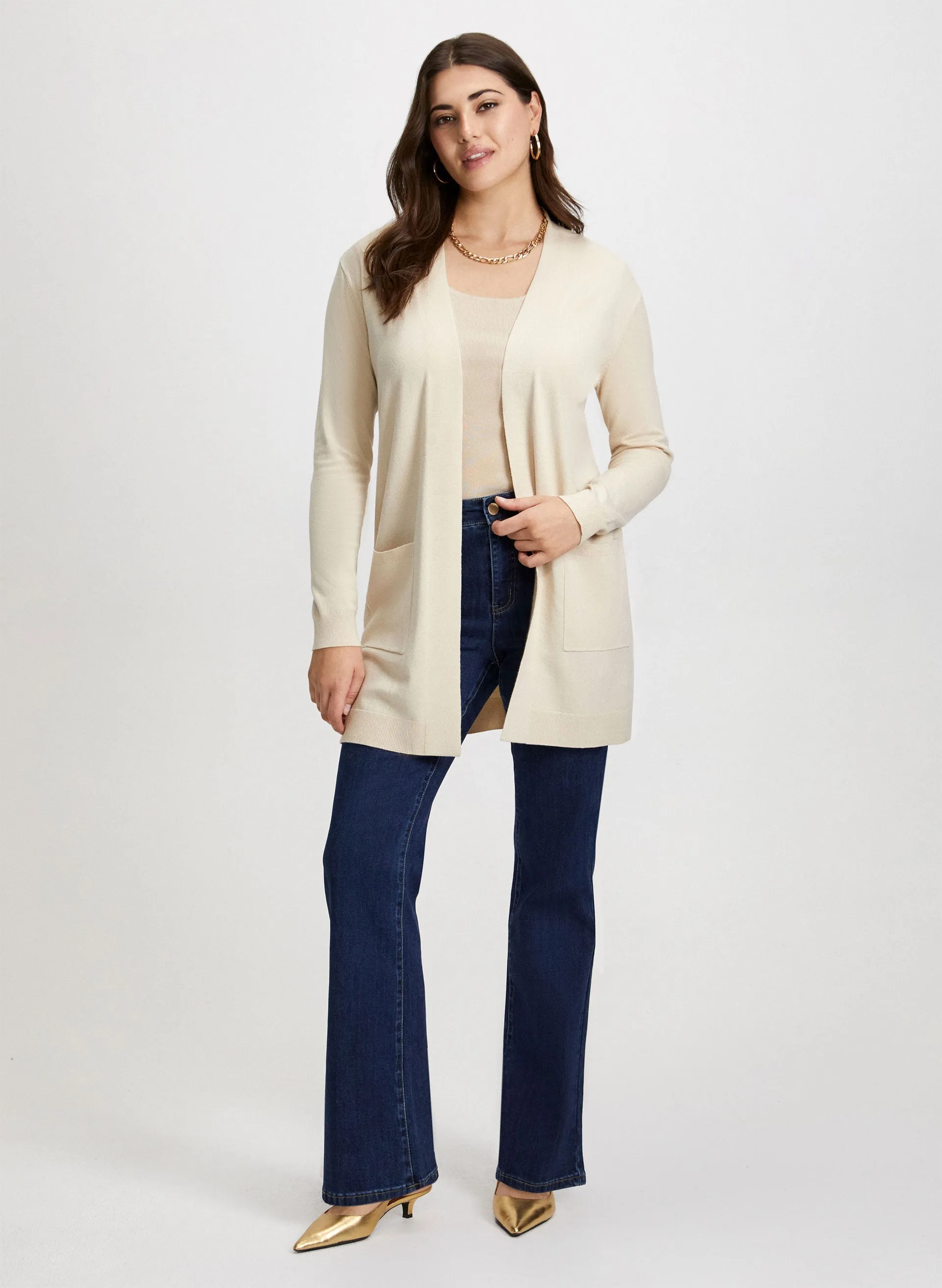 Mid-Length Cardigan & Bootcut Jeans sold by Laura