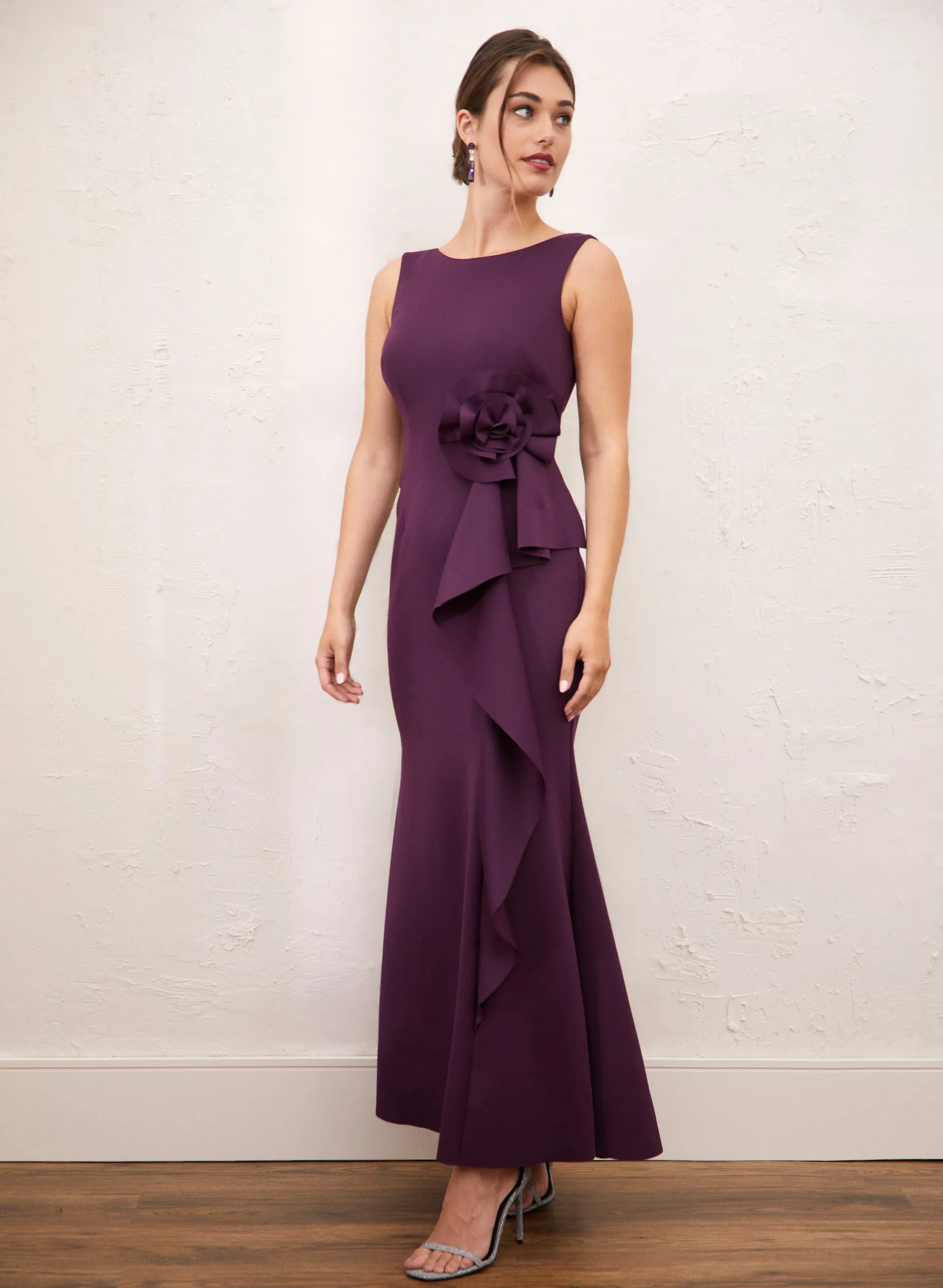 Rosette Detail Flounce Dress sold by Laura