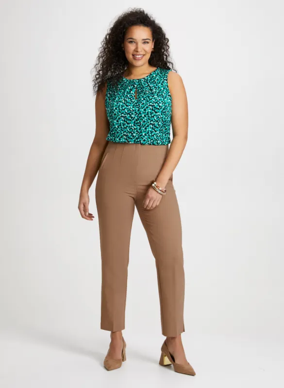 Abstract Print Sleeveless Top & City Fit Slim Leg Pants sold by Laura