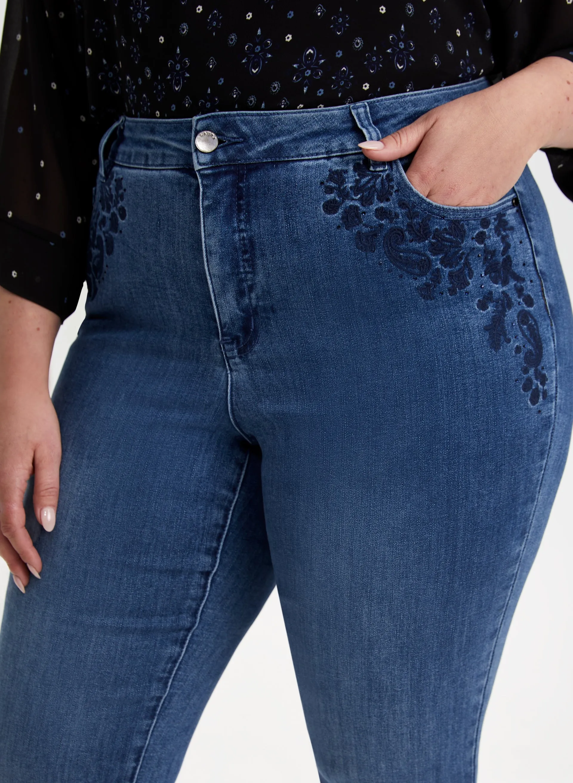 Embroidered Straight Leg Jeans sold by Laura product image thumbnail 4