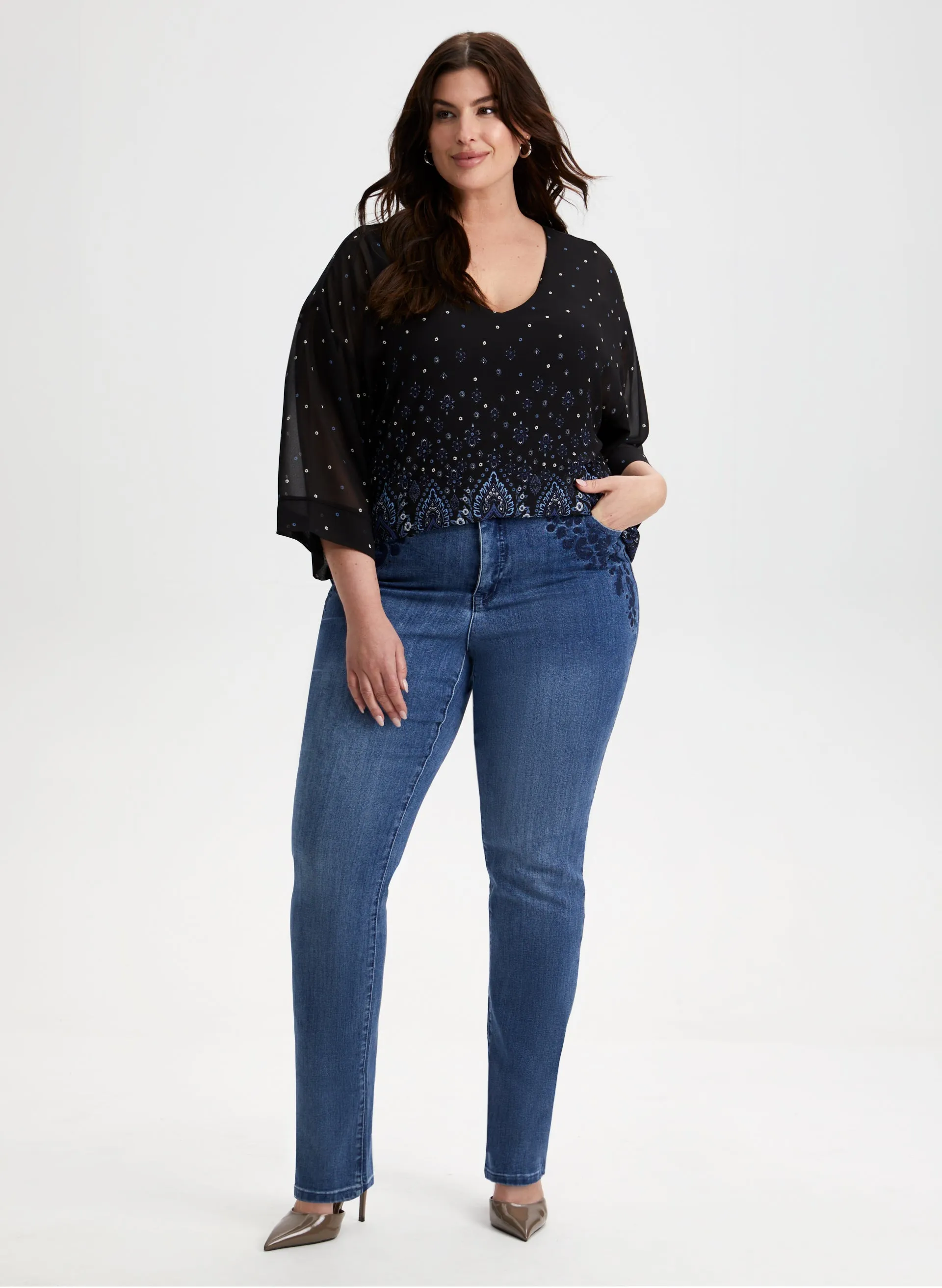 Embroidered Straight Leg Jeans sold by Laura product image thumbnail 3