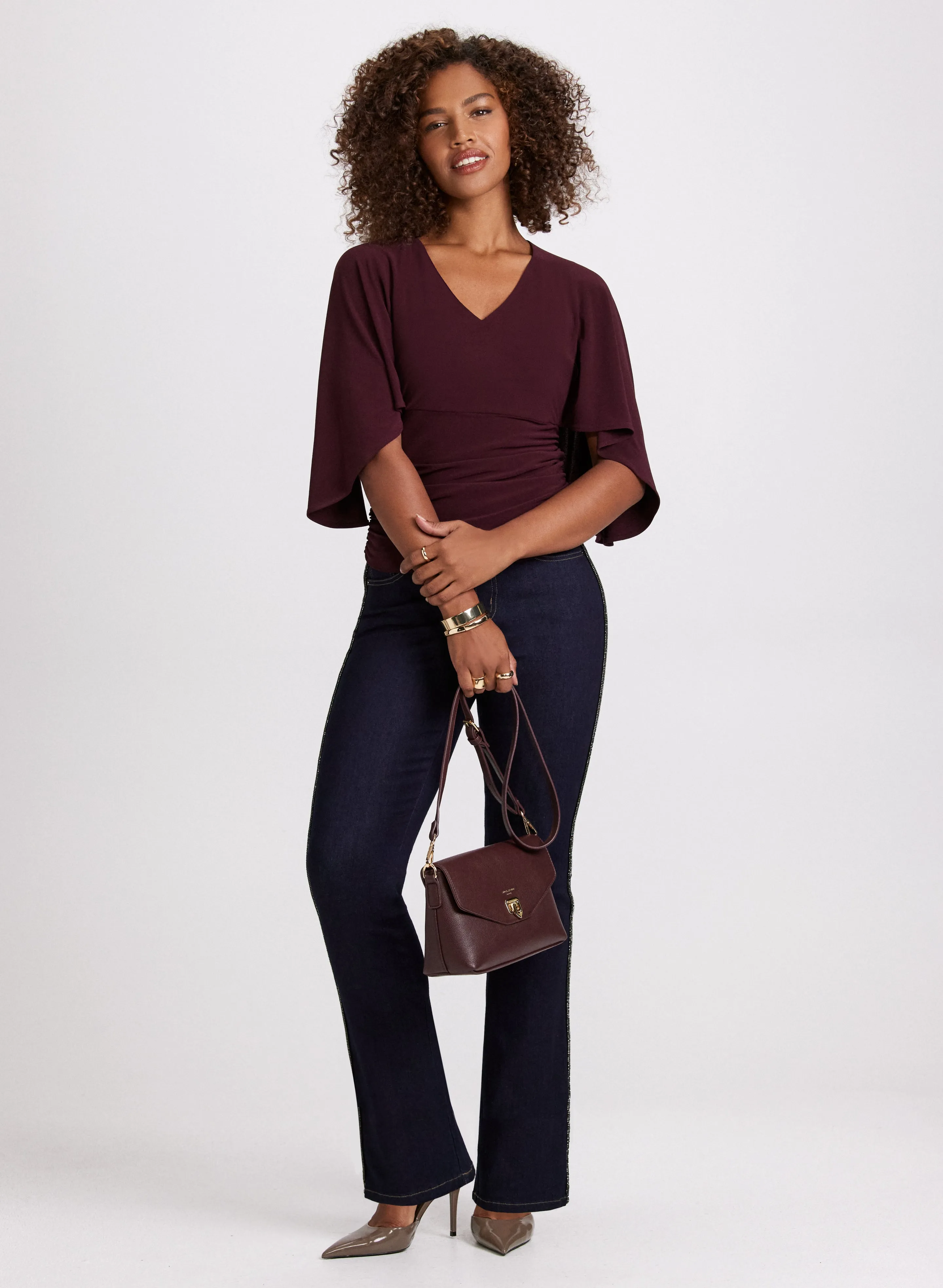 Flared Sleeve Top & Beaded Detail Jeans sold by Laura