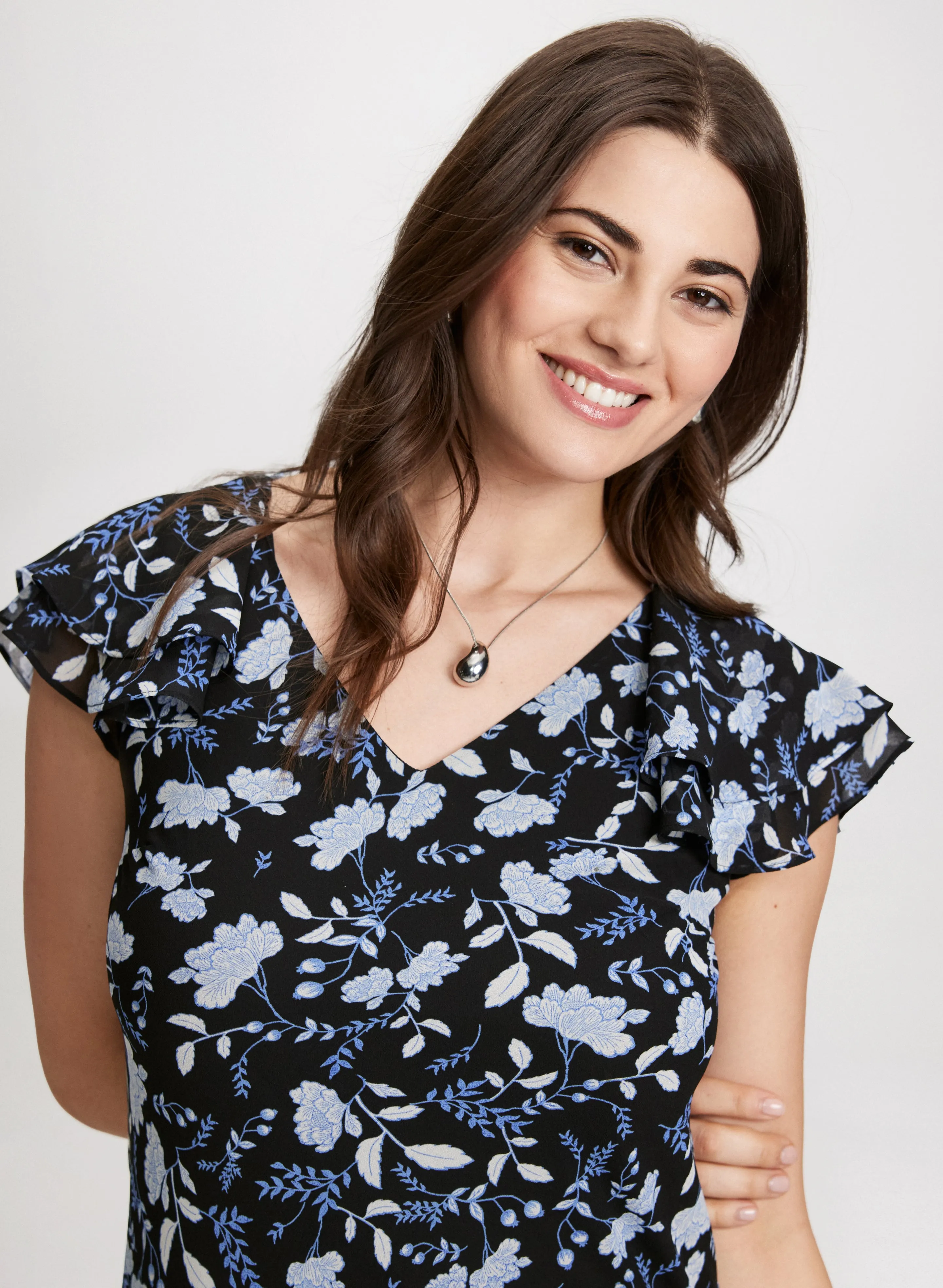 Floral Flutter Sleeve Dress sold by Laura product image thumbnail 4