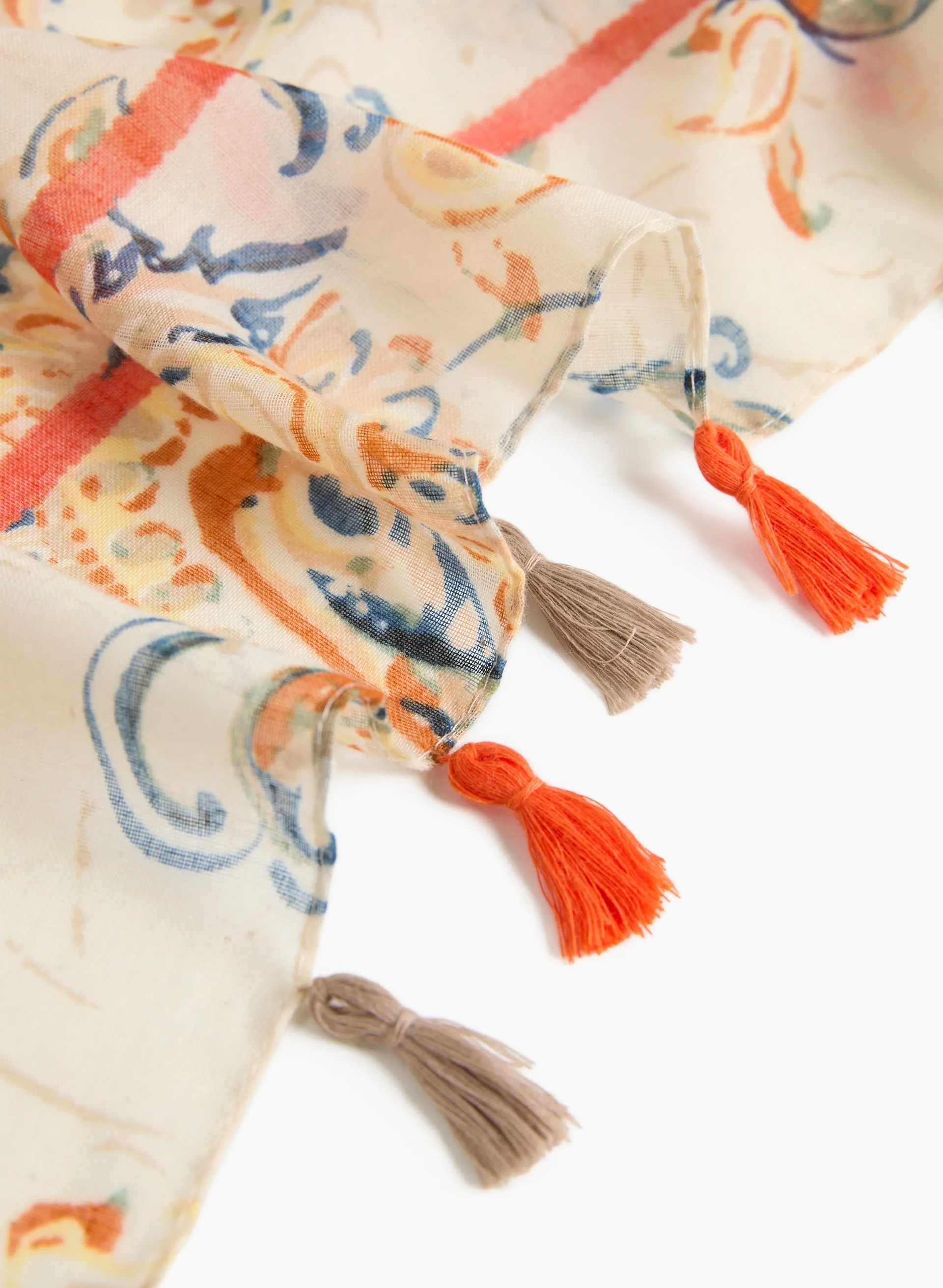 Paisley Scarf With Tassel Trim sold by Laura product image thumbnail 2