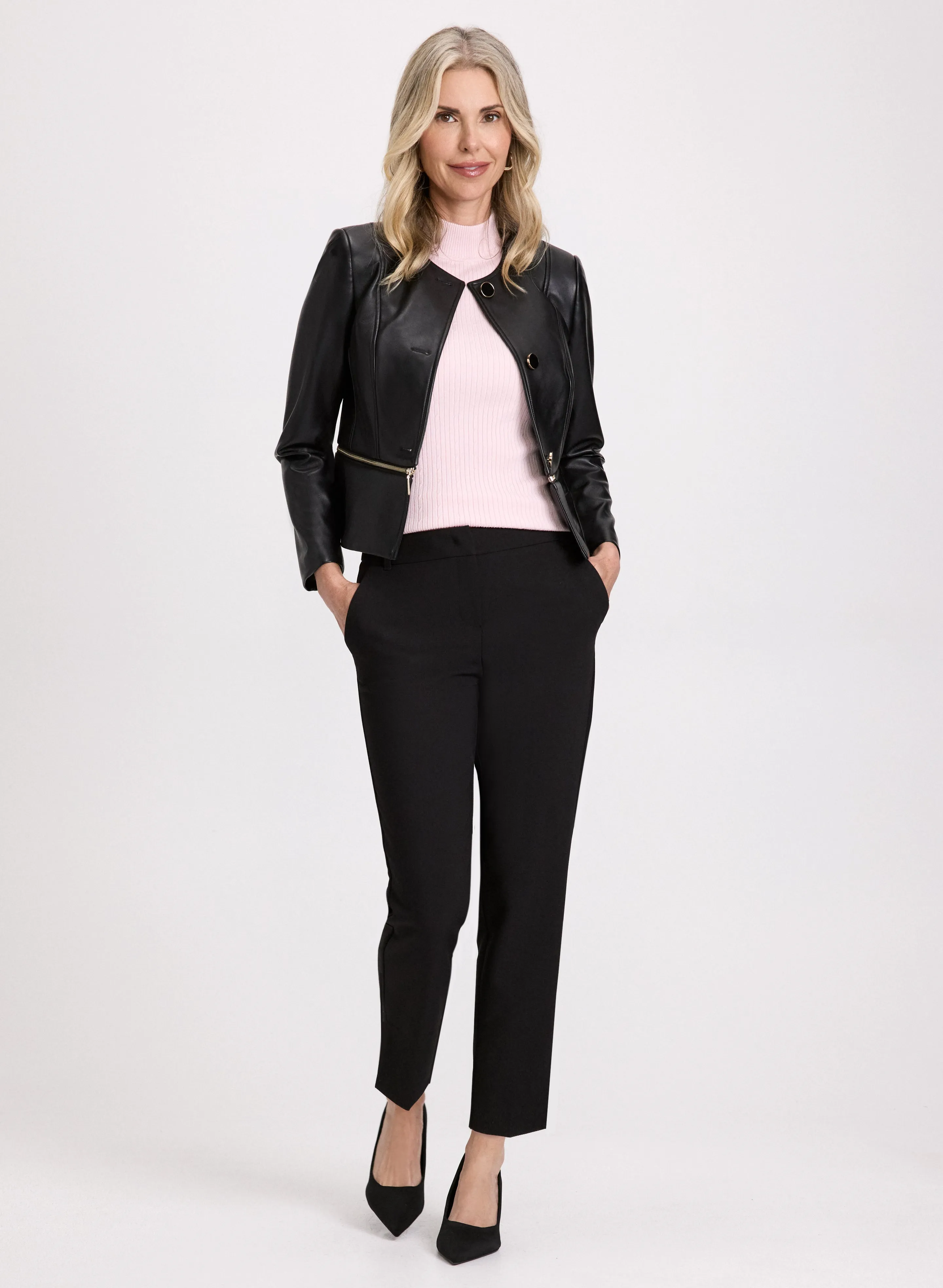 Emma Slit Hem Slim-Leg Pants – Short sold by Laura product image thumbnail 3