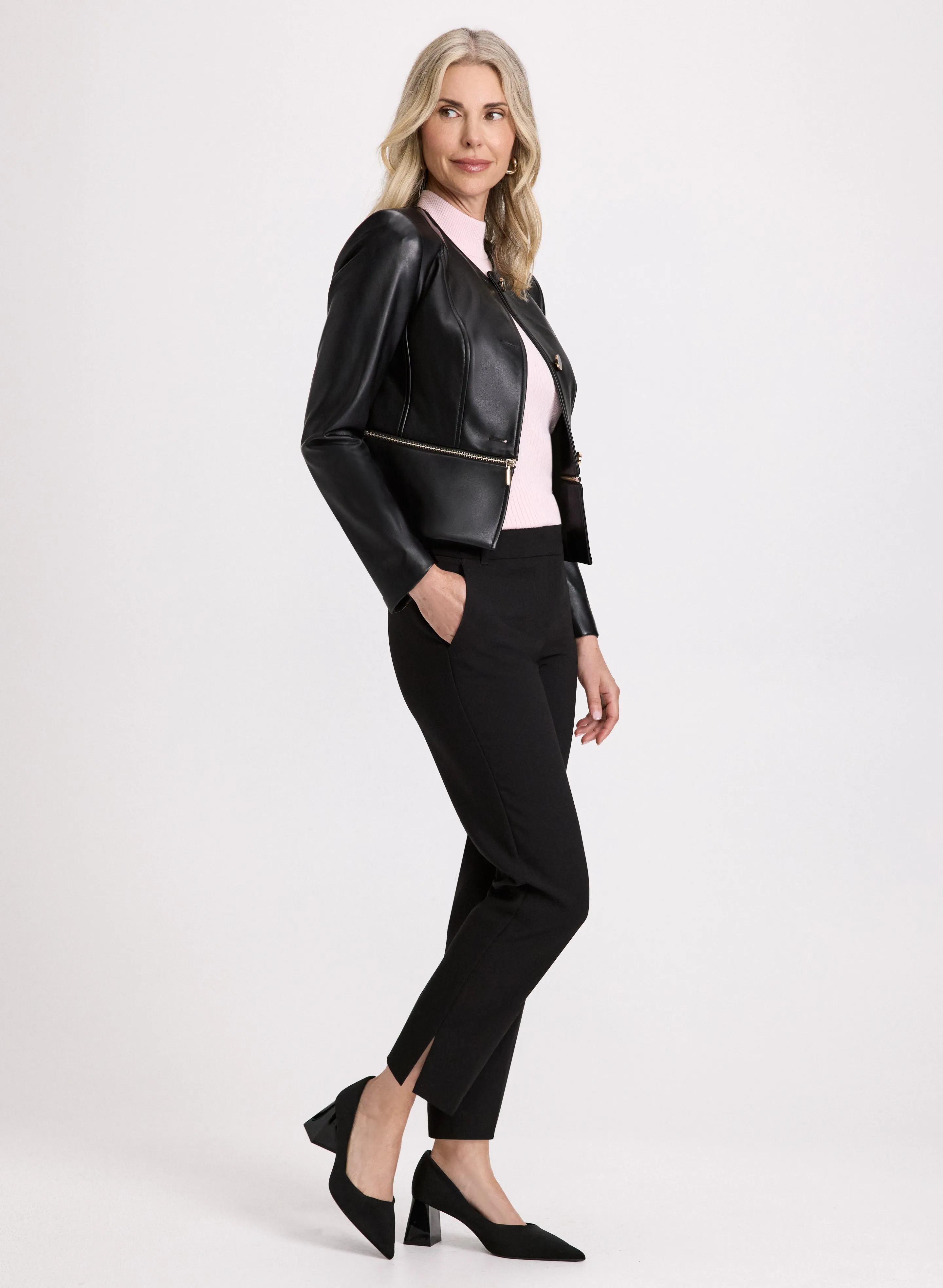 Emma Slit Hem Slim-Leg Pants – Short sold by Laura product image thumbnail 4