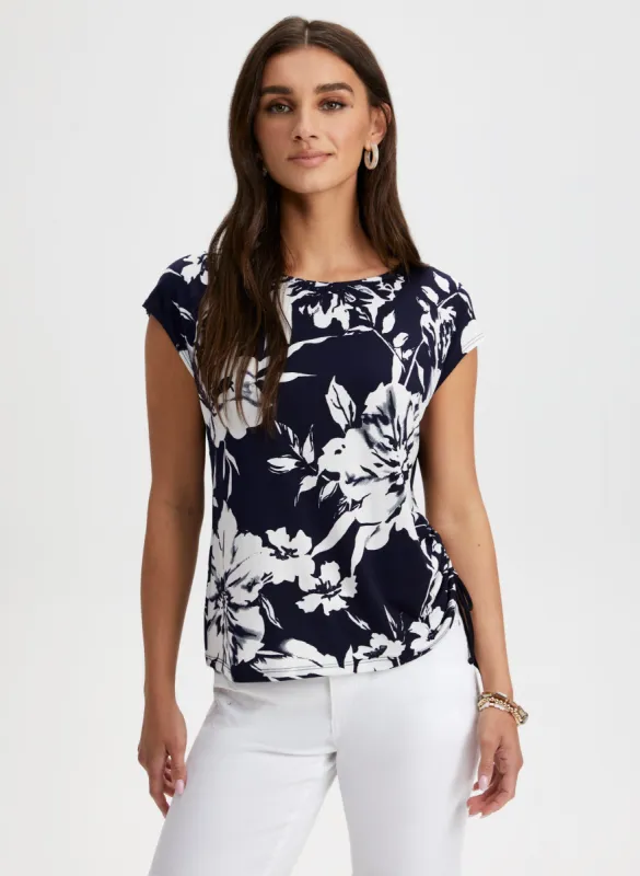 Drawstring Detail Floral Print Top sold by Laura