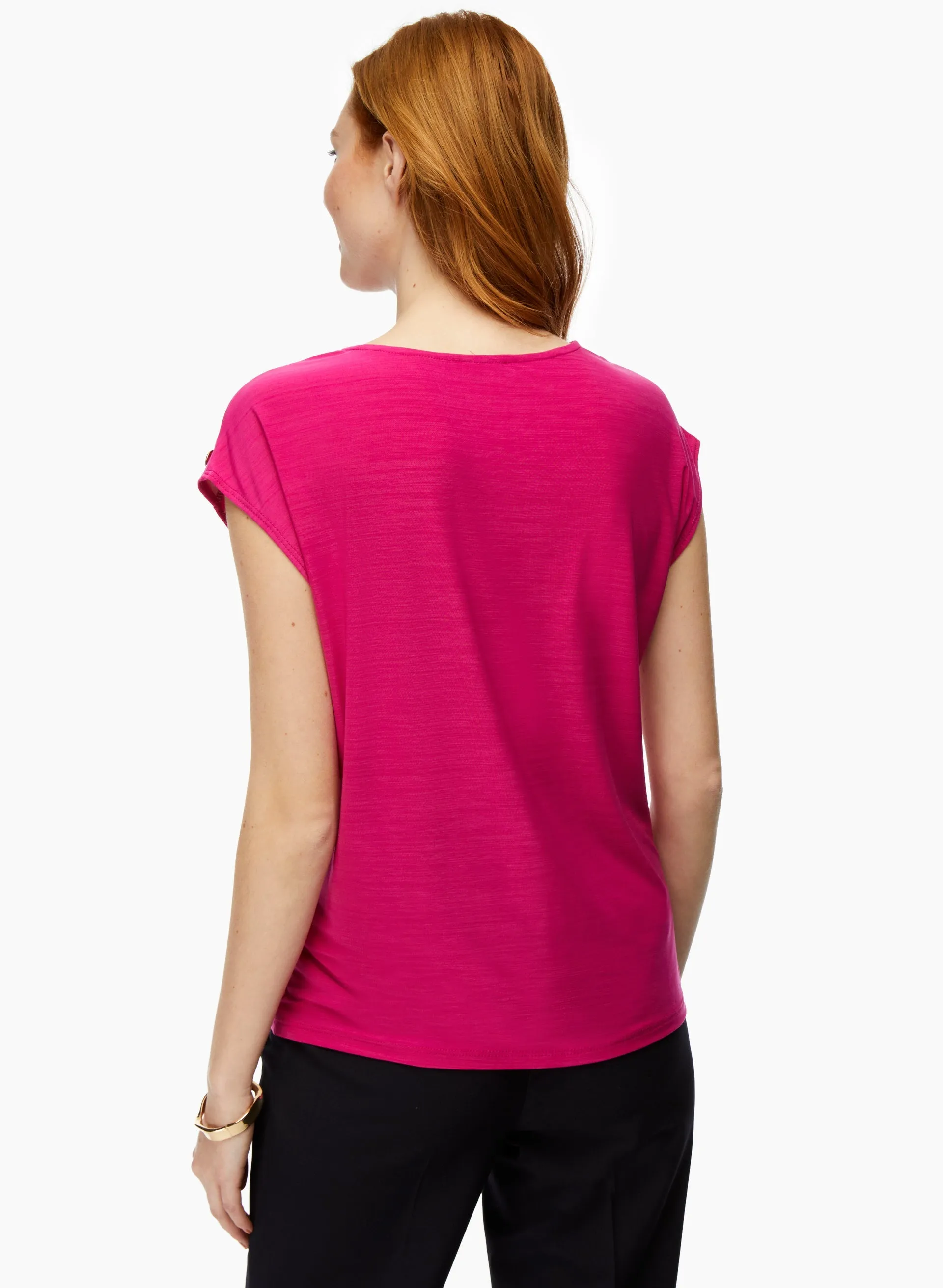 Button Detail Cap Sleeve Top sold by Laura product image thumbnail 4