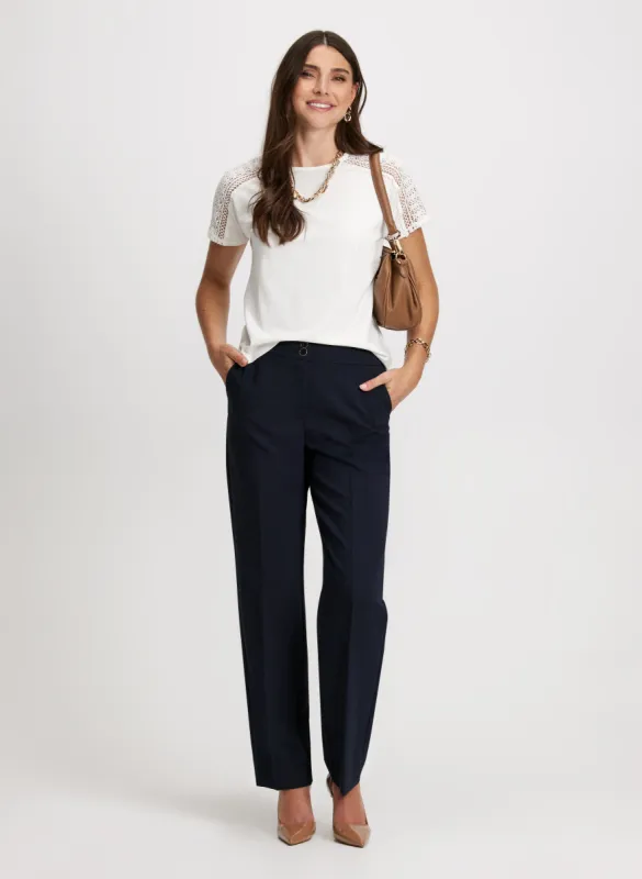 Embellished Slogan Tee & Straight Leg Pants sold by Laura