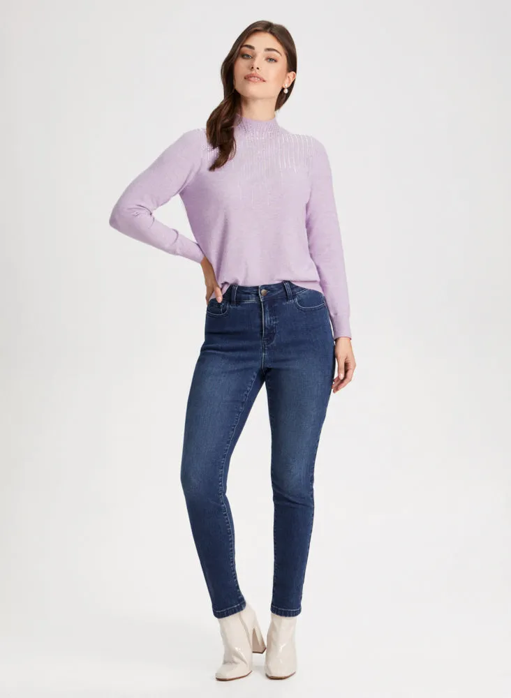 Rhinestone Detail Sweater & Jeans sold by Laura