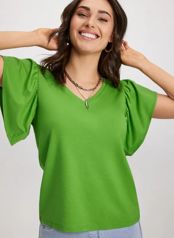 Cap Sleeve V-Neck Tee sold by Laura