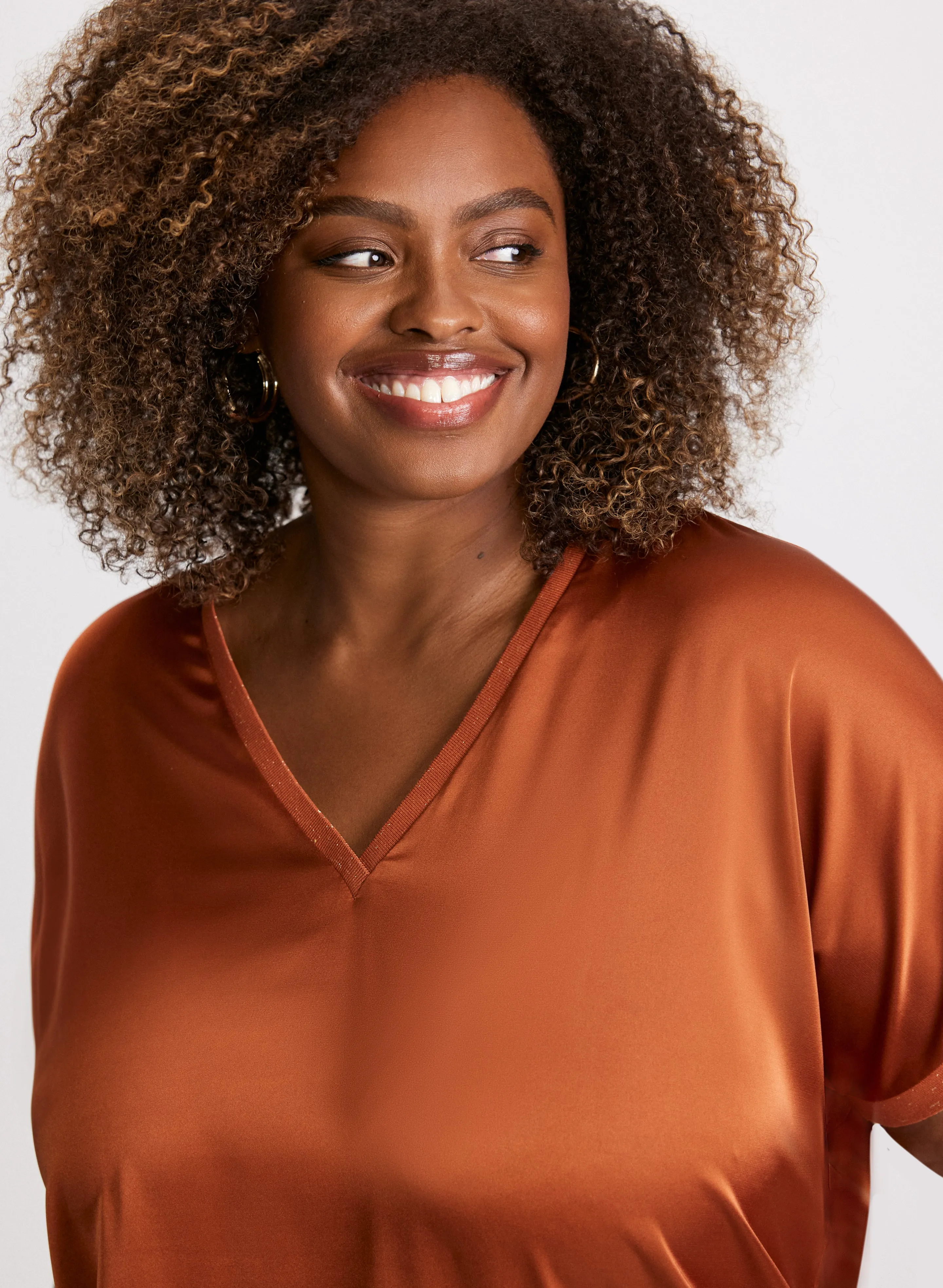 Satin V-Neck Blouse sold by Laura product image thumbnail 2