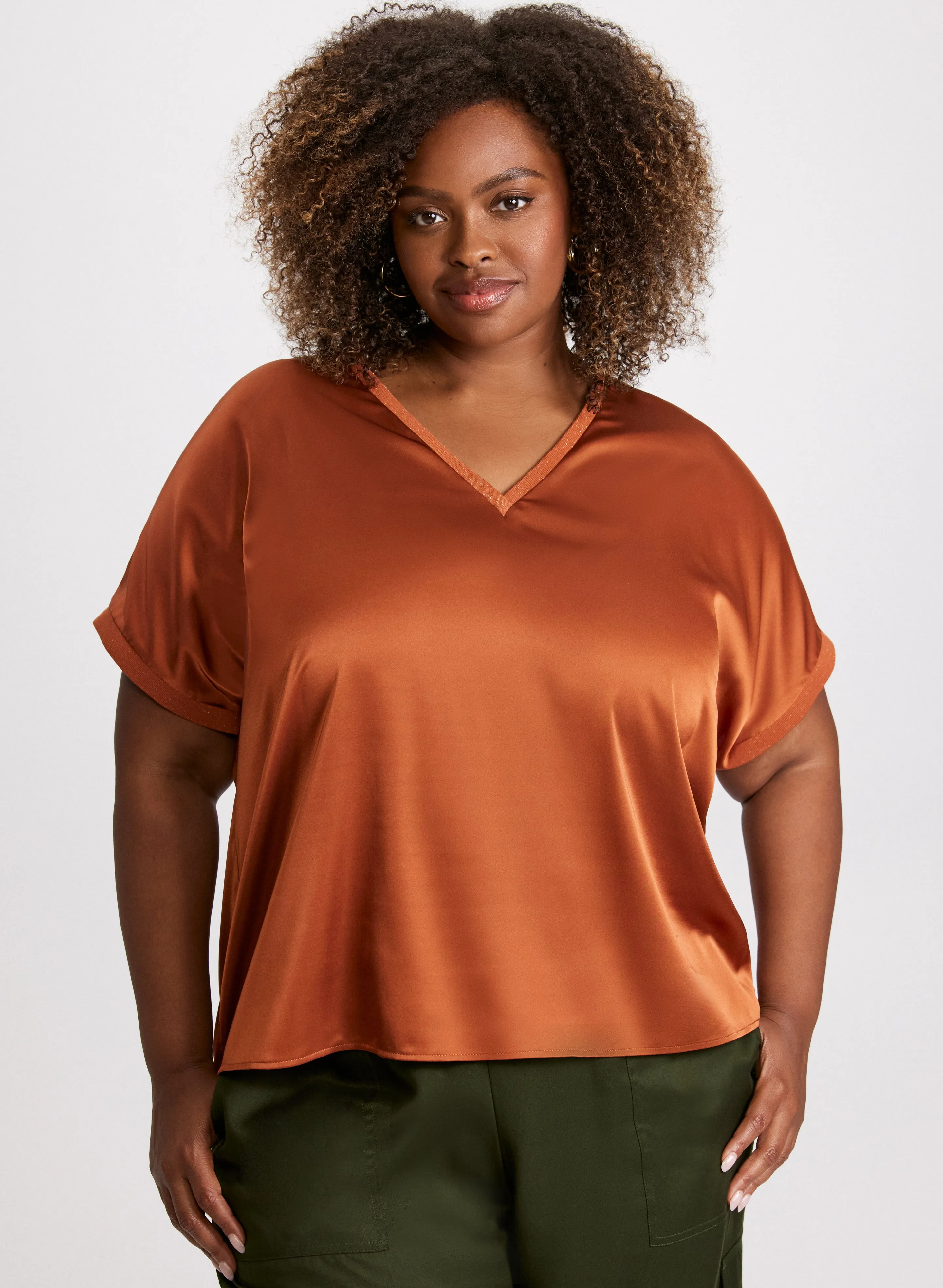 Satin V-Neck Blouse sold by Laura product image thumbnail 5