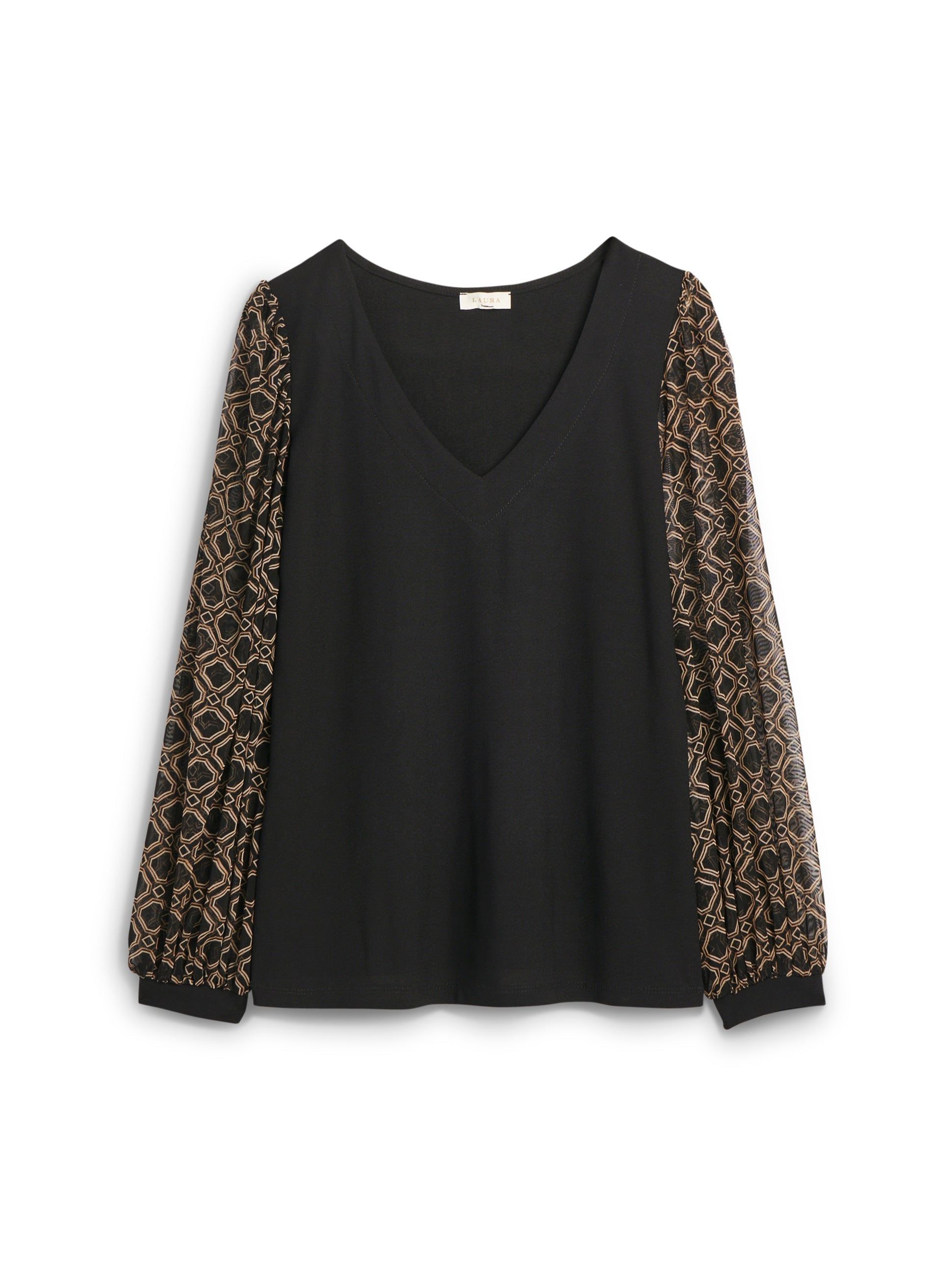 Geometric Print Balloon Sleeve Top sold by Laura product image thumbnail 5