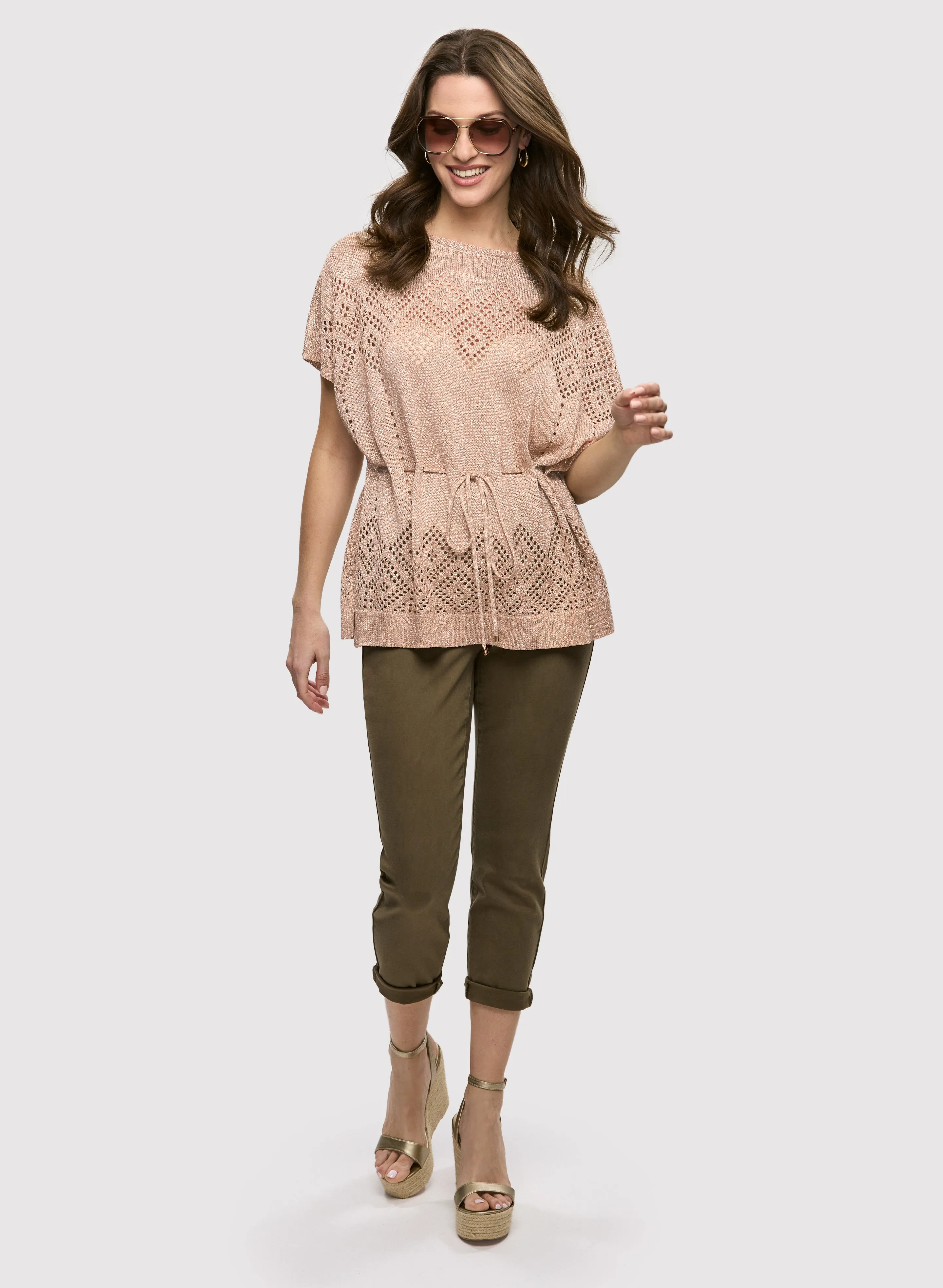 Short Sleeve Knit Pullover & High Rise Slim Leg Jeans sold by Laura