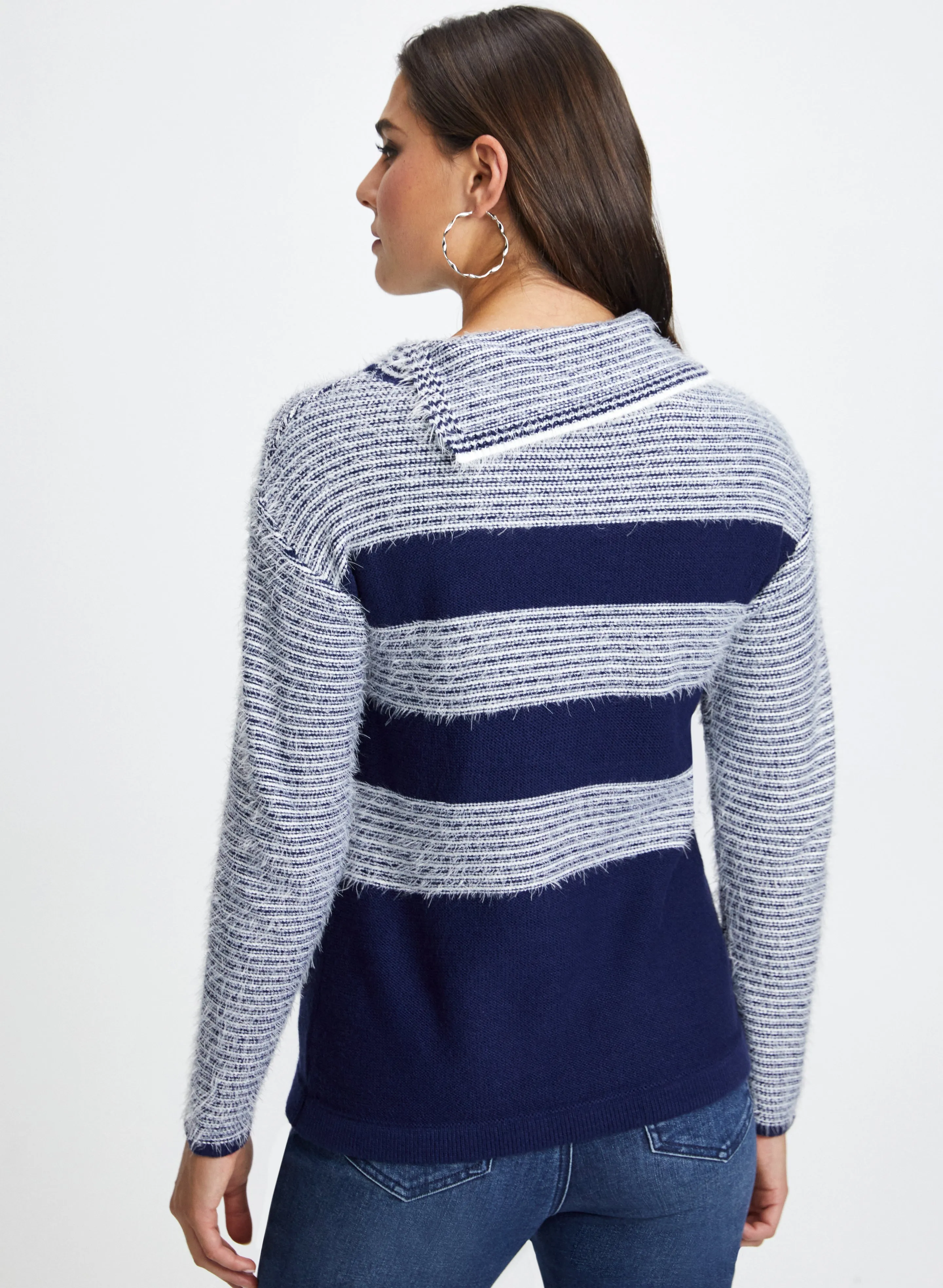 Striped Fuzzy Knit Sweater sold by Laura product image thumbnail 4