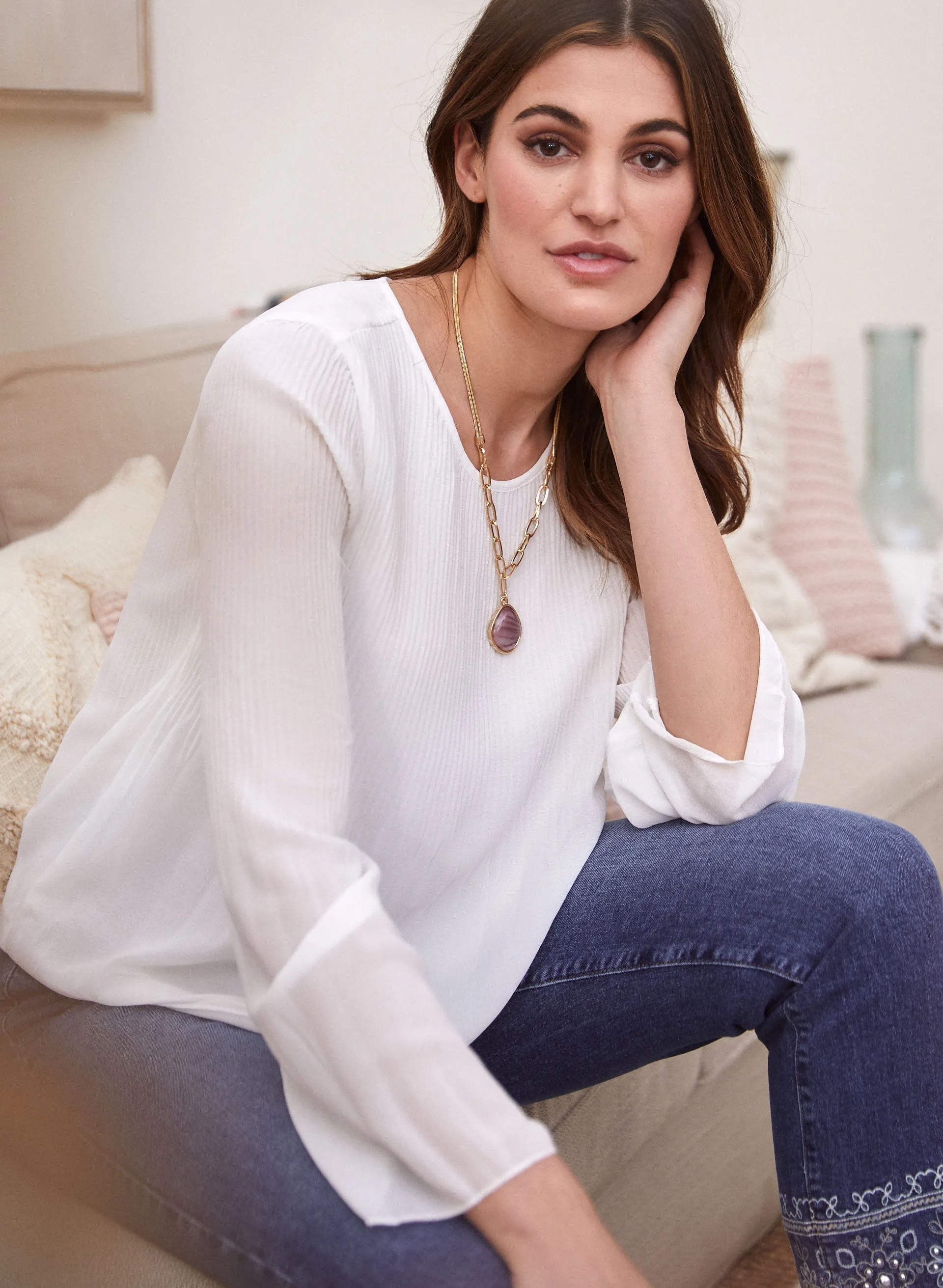 Pleated Long Sleeve Blouse sold by Laura product image thumbnail 2