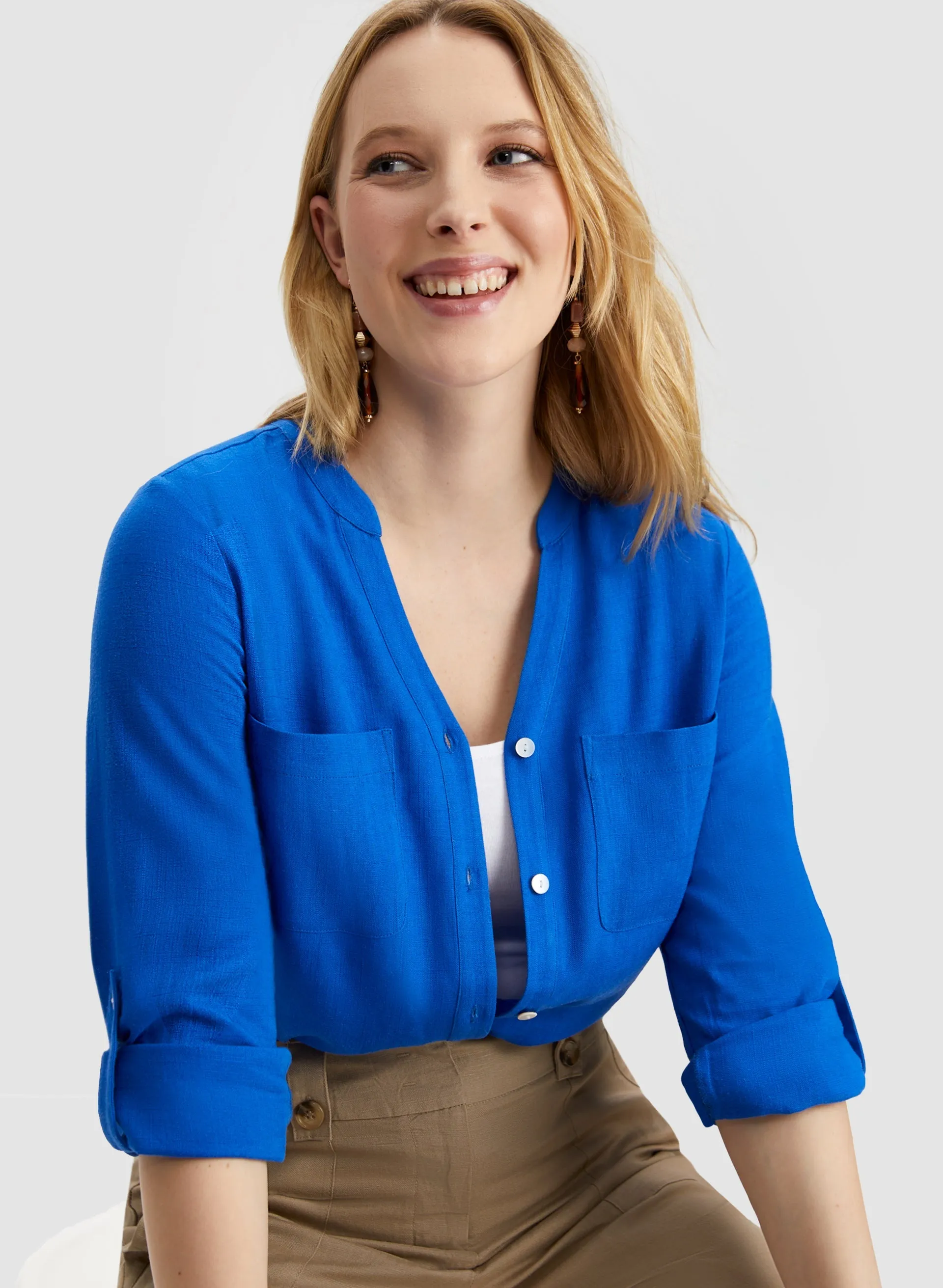 Button Front Blouse sold by Laura