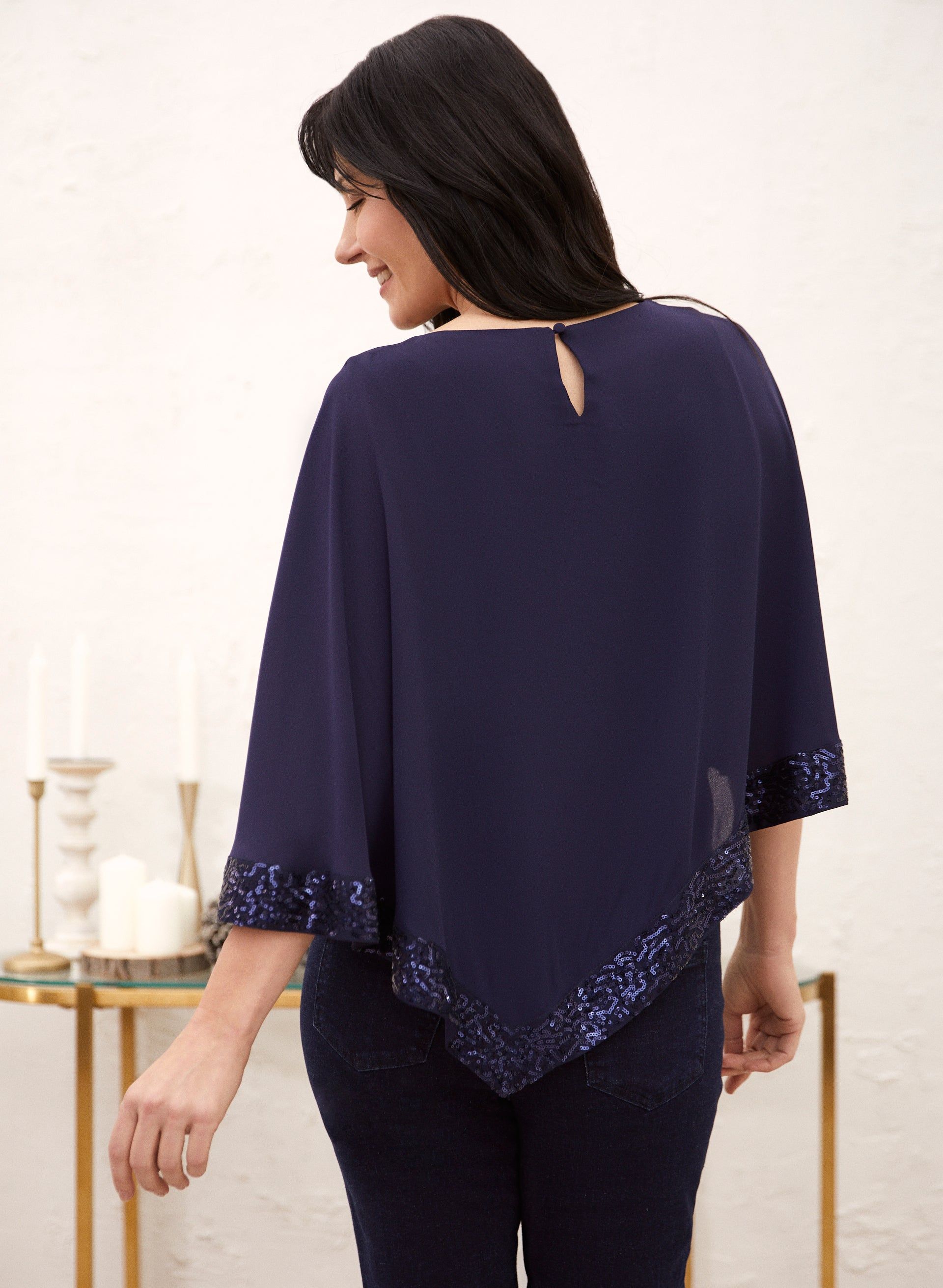 Sequin Trim Poncho sold by Laura product image thumbnail 2