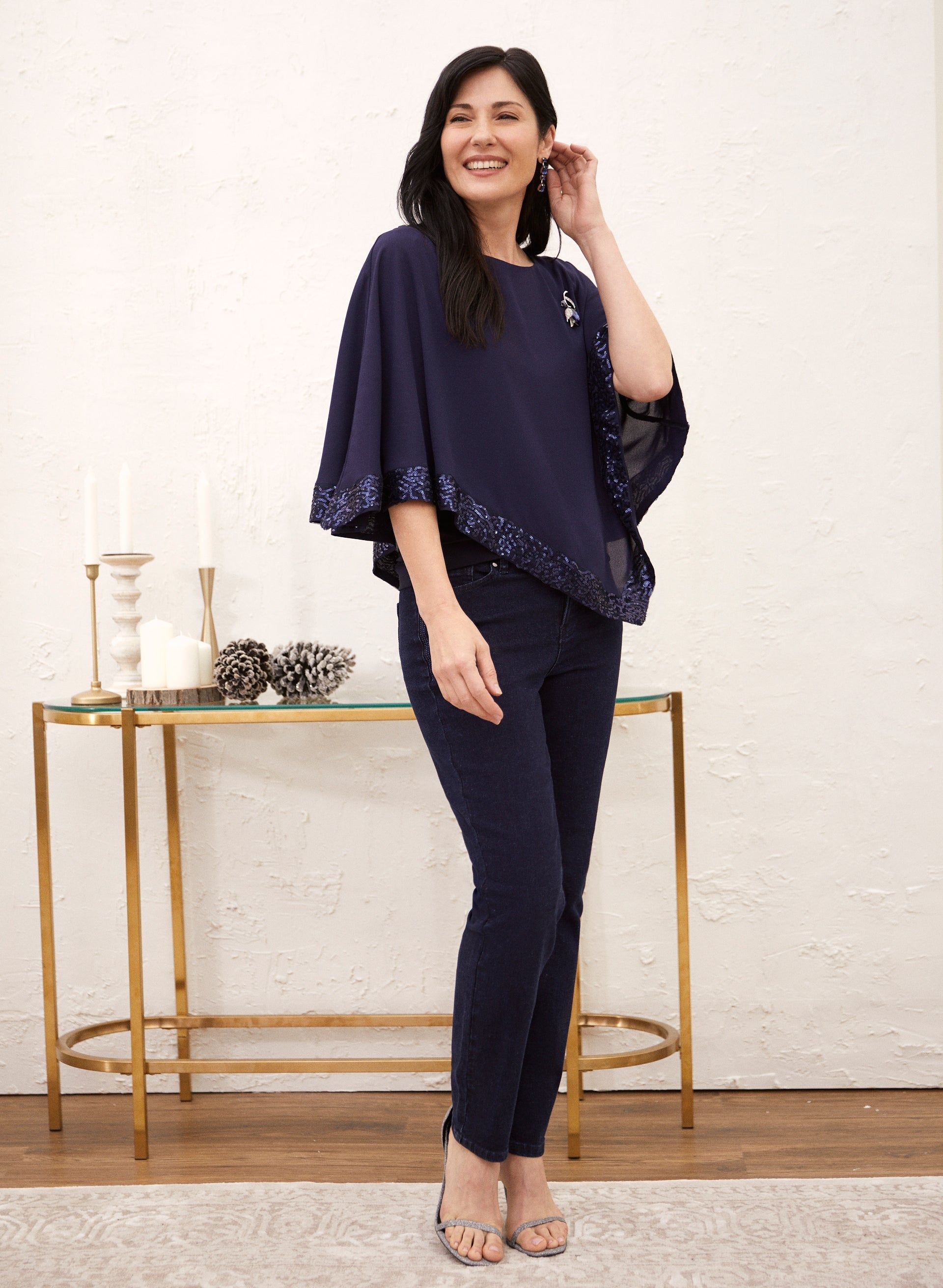 Sequin Trim Poncho sold by Laura product image thumbnail 3