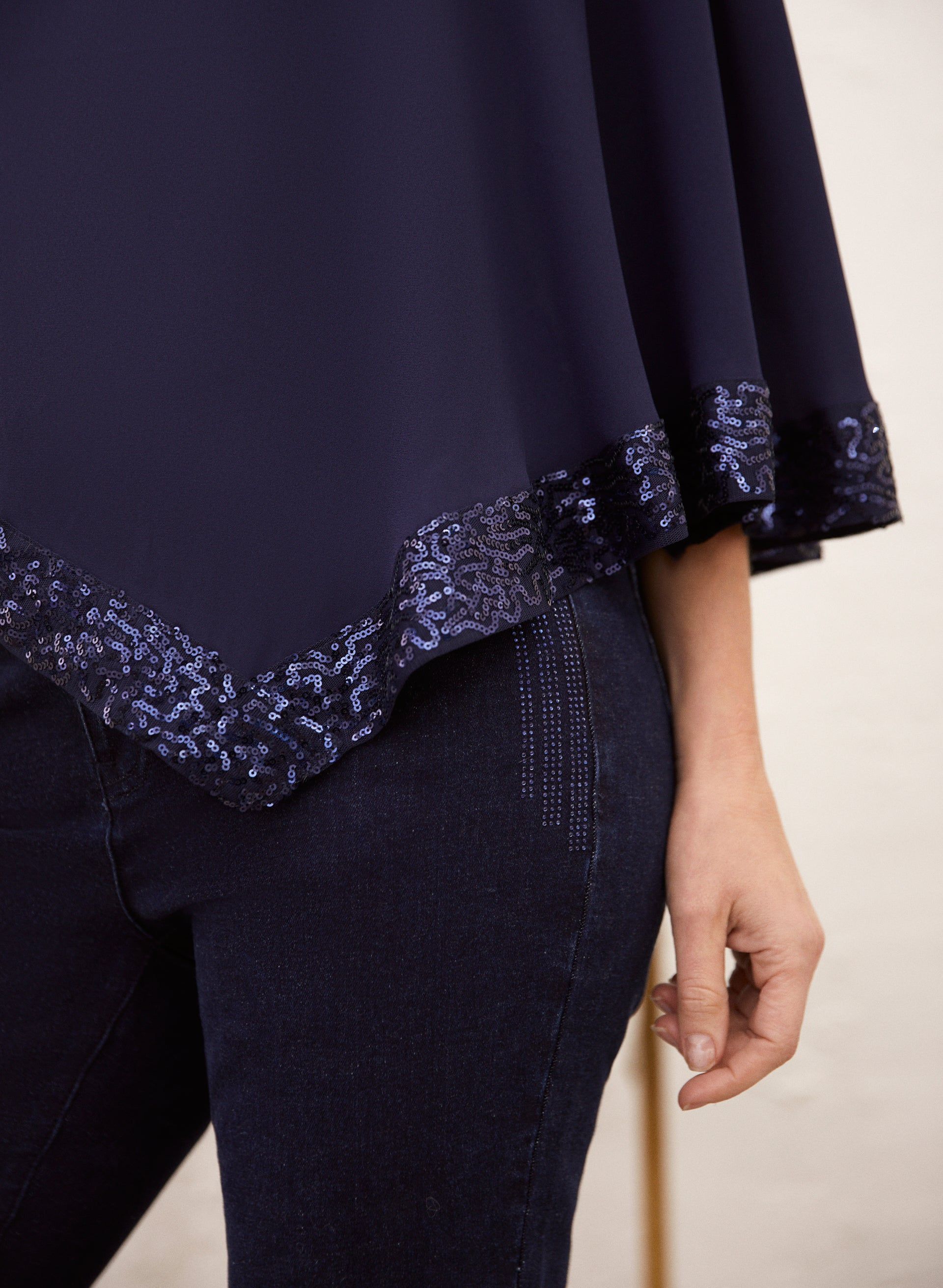 Sequin Trim Poncho sold by Laura product image thumbnail 4