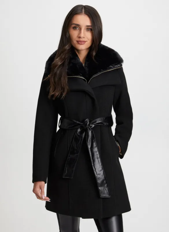 Stretch Wool-Blend Trench Coat sold by Laura