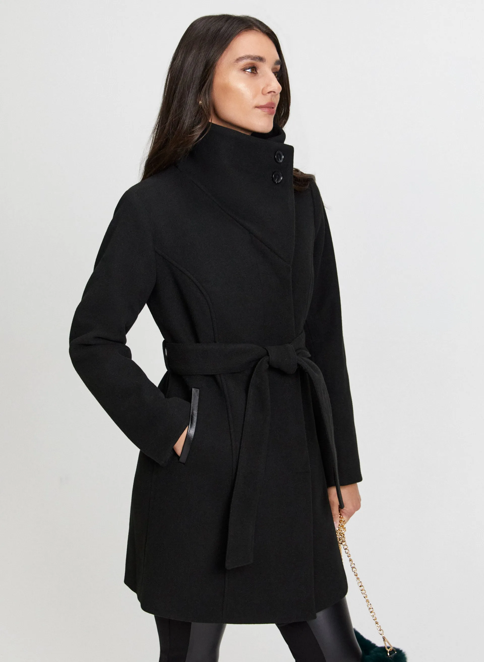 Stretch Wool-Blend Trench Coat sold by Laura product image thumbnail 2