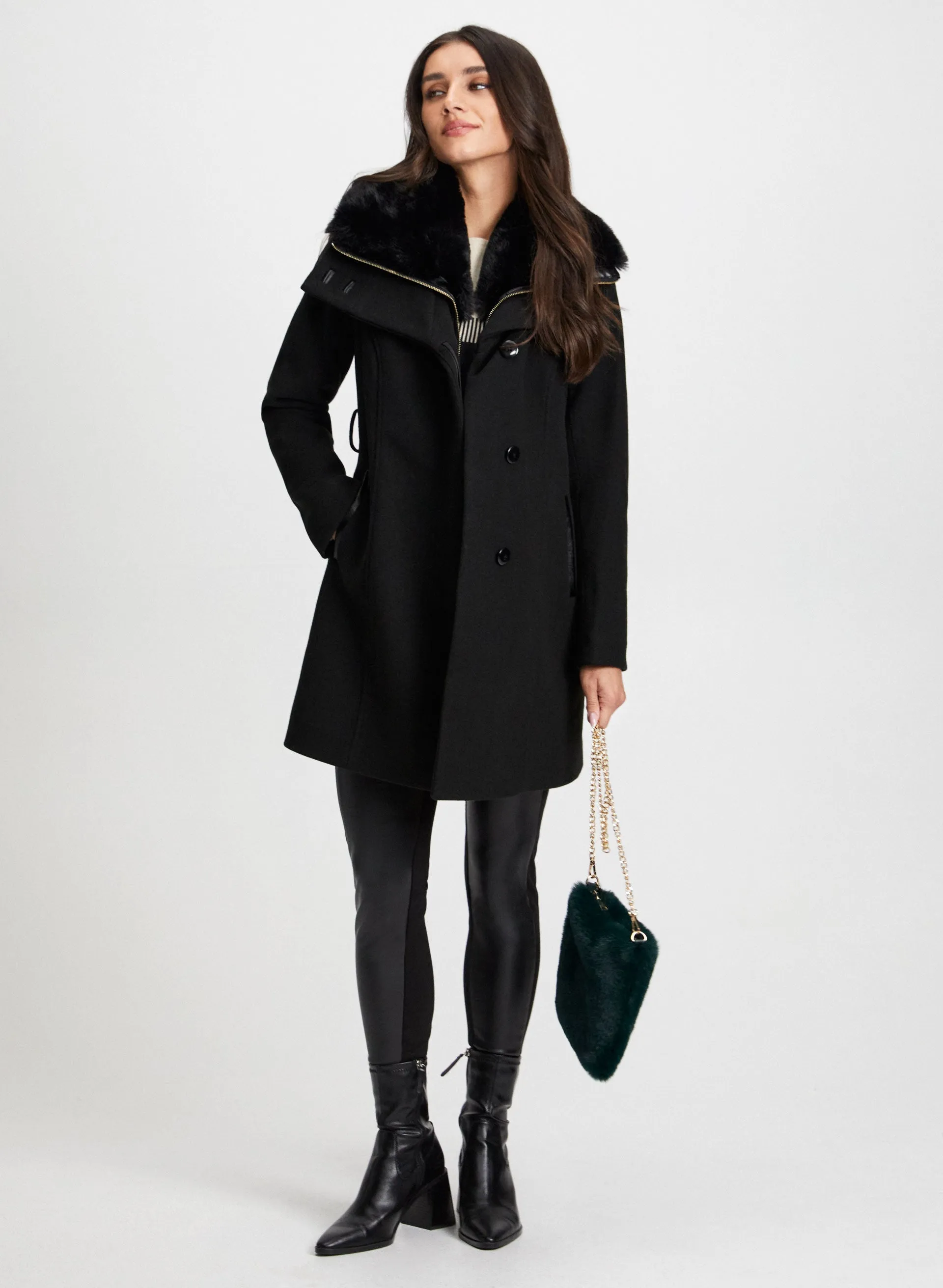 Stretch Wool-Blend Trench Coat sold by Laura product image thumbnail 3