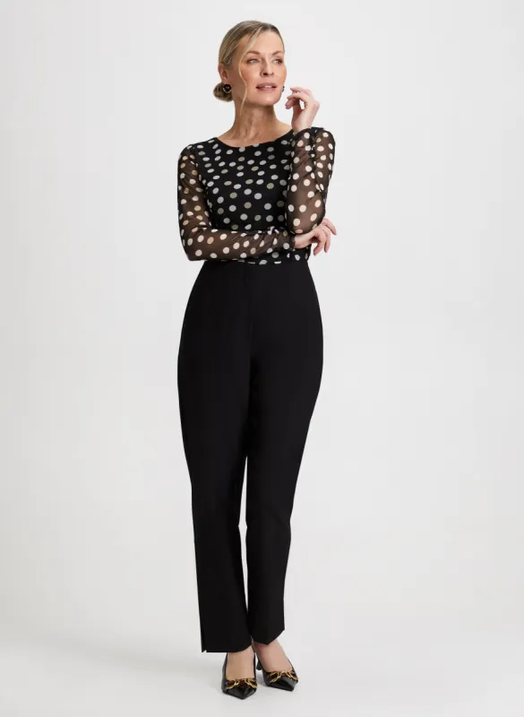 Dot Print Top & Slim Leg Pants sold by Laura