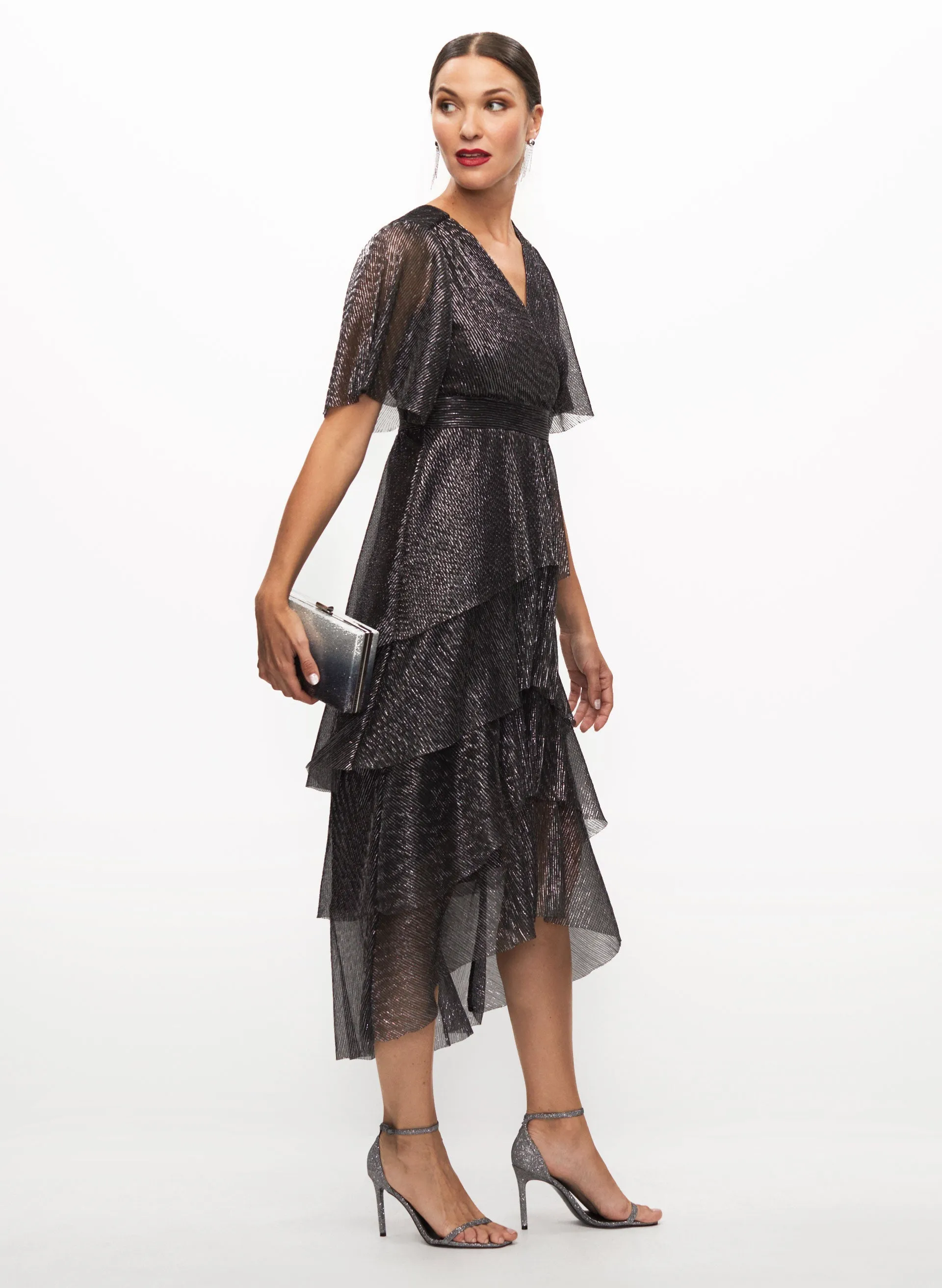 Asymmetric Tiered Metallic Dress sold by Laura product image thumbnail 2