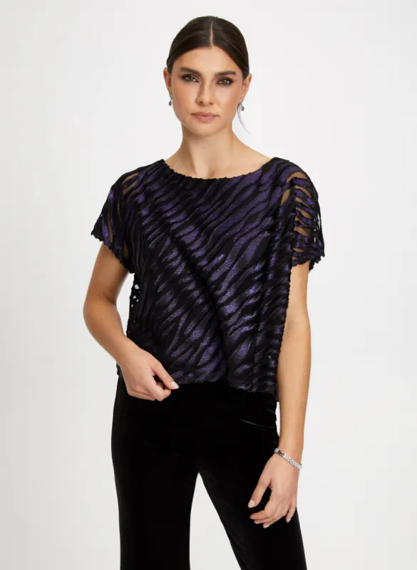 Double Layer Zebra Print Blouse sold by Laura