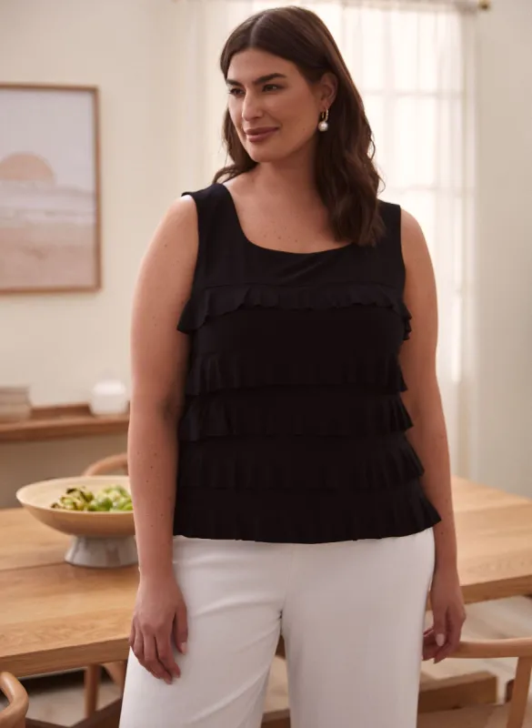 Joseph Ribkoff - Sleeveless Ruffle Top made by Laura