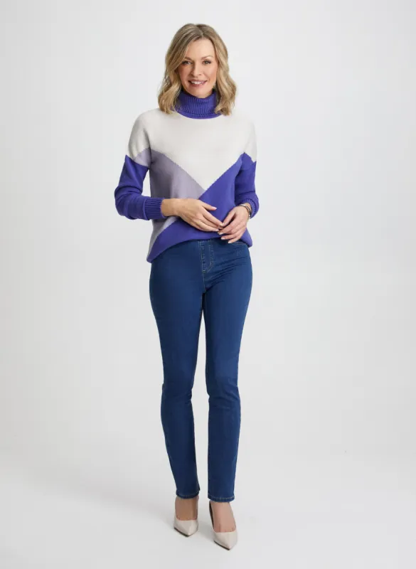 Colour Block Sweater & Pull-On Jeans sold by Laura