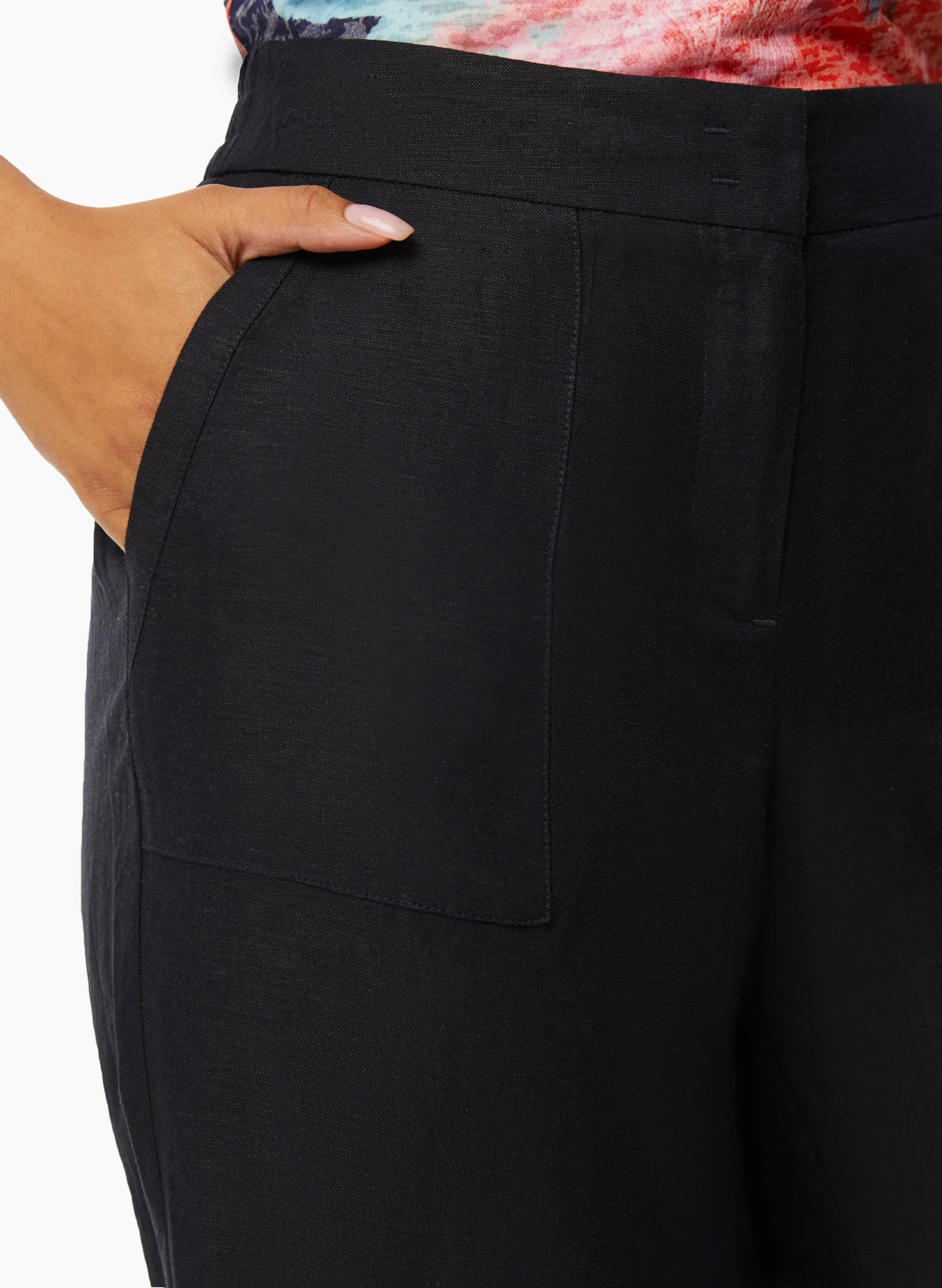 Eyelet Trim Linen-Blend Pants sold by Laura product image thumbnail 4