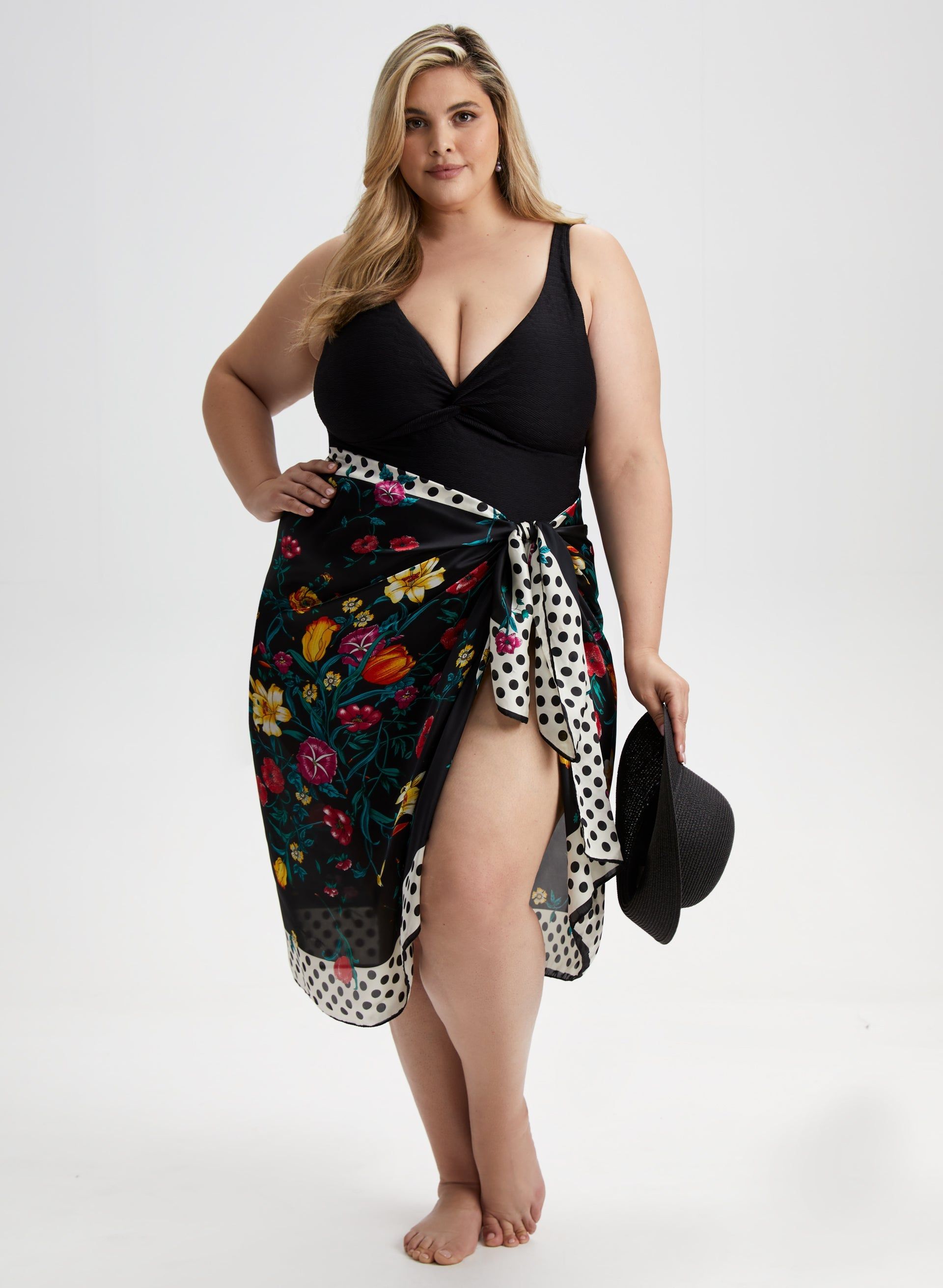 Floral & Polka Dot Print Scarf sold by Laura product image thumbnail 3