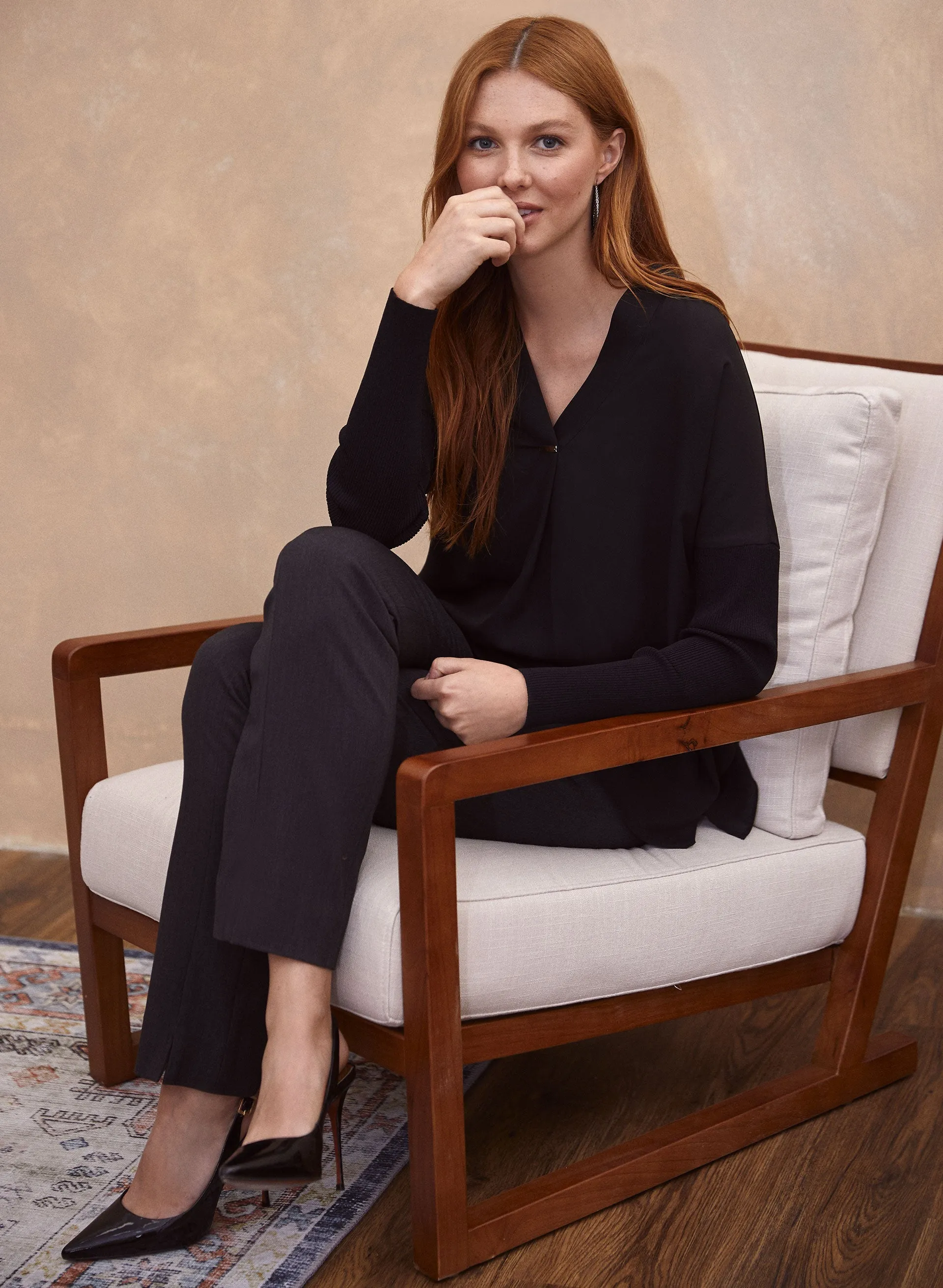 Long Sleeve V-Neck Blouse sold by Laura product image thumbnail 4