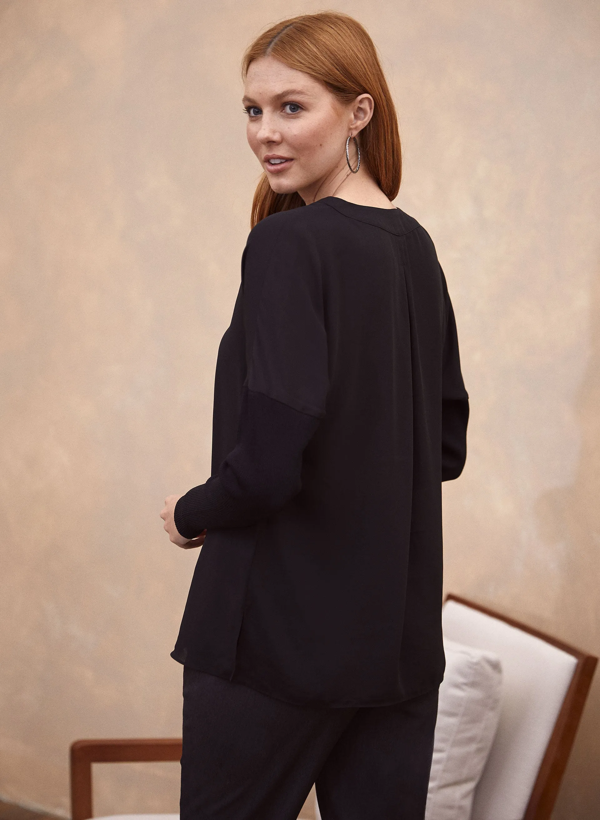 Long Sleeve V-Neck Blouse sold by Laura product image thumbnail 3