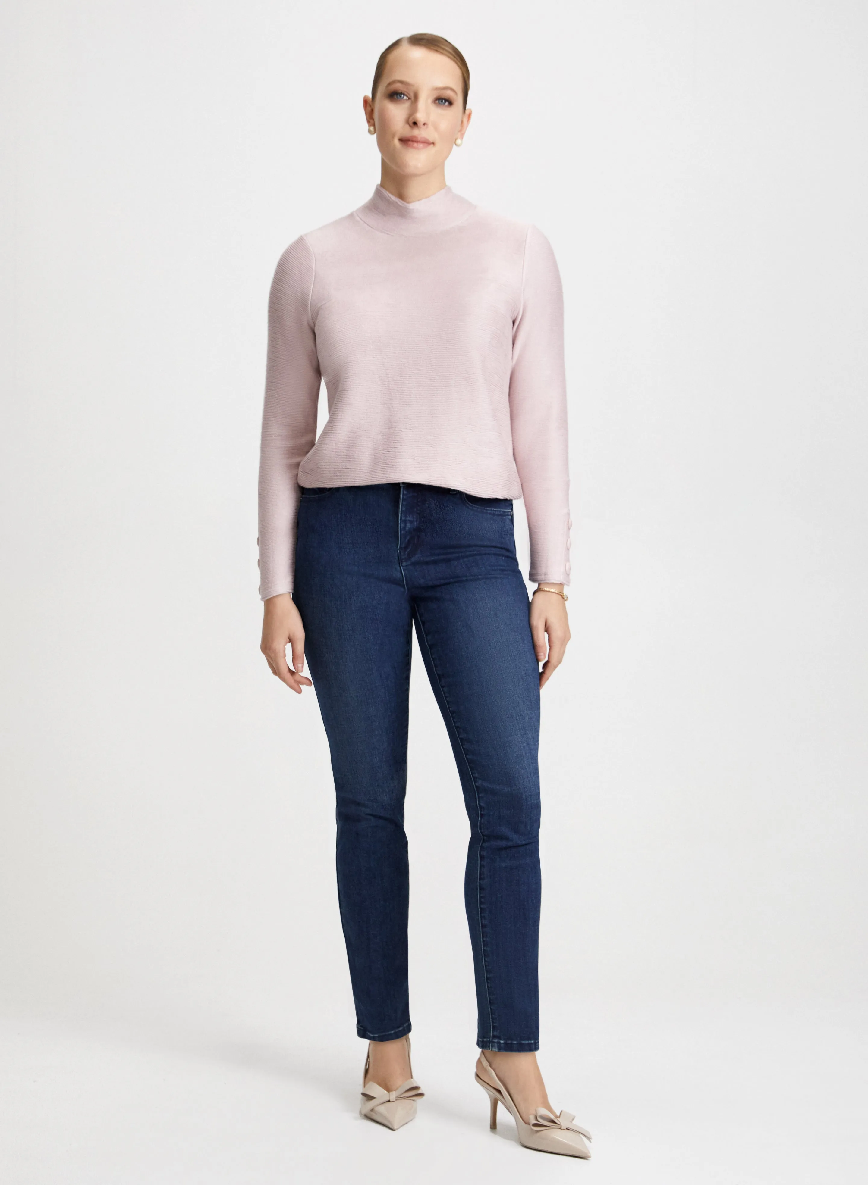 Ottoman Knit & Straight Leg Jeans sold by Laura